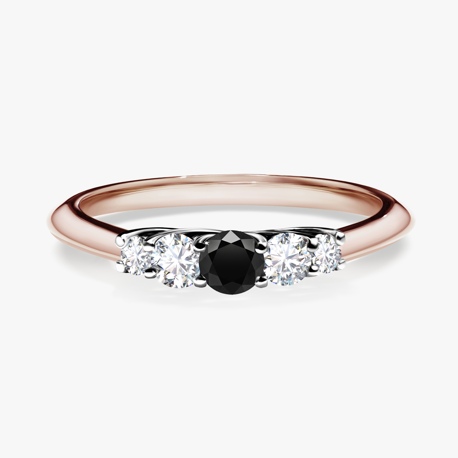 Pierścionek zaręczynowy My Darling z różowego złota z czarnym diamentem 0,22ct