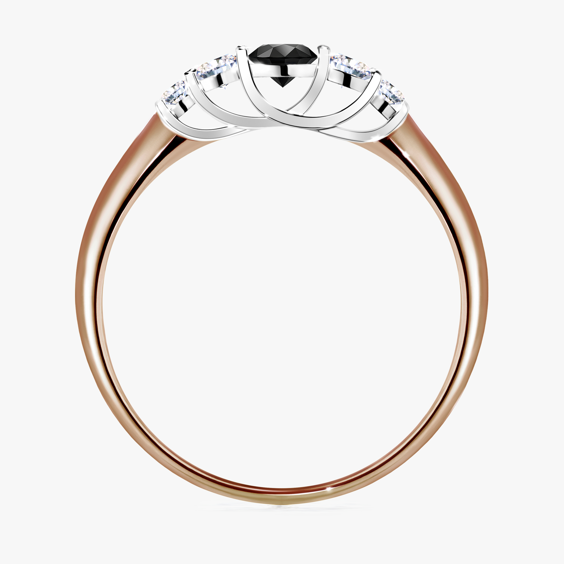 Pierścionek zaręczynowy My Darling z różowego złota z czarnym diamentem 0,22ct