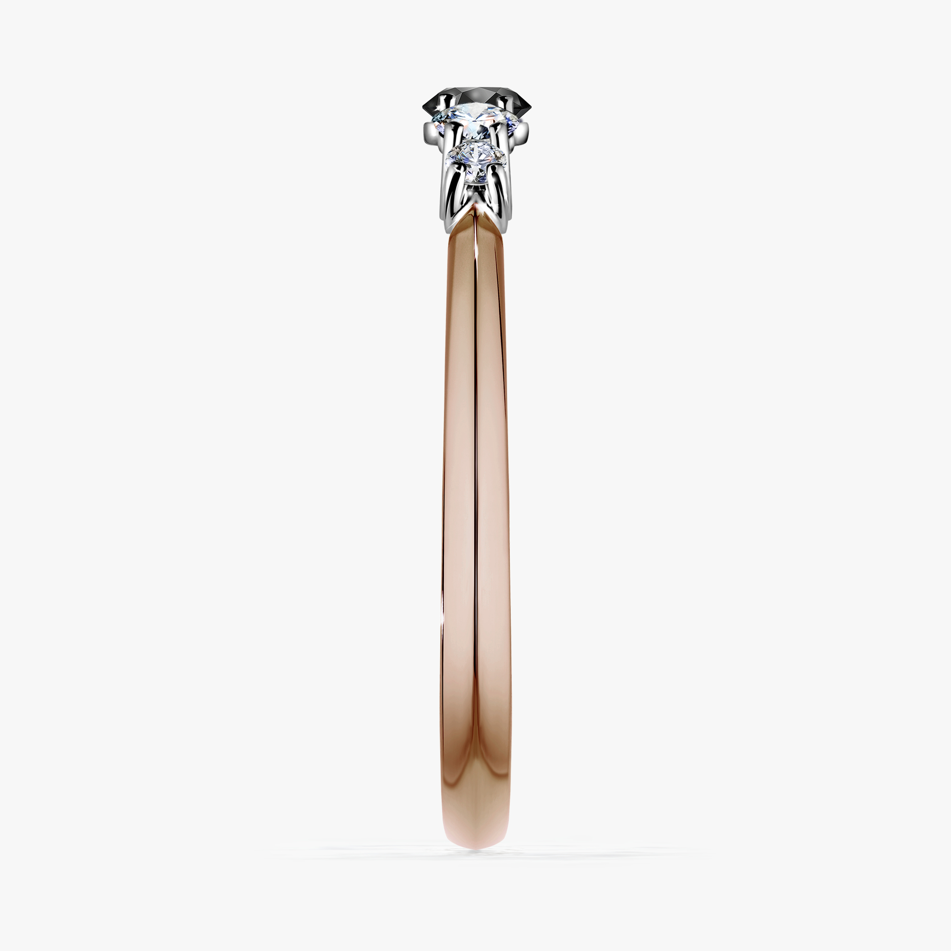 Pierścionek zaręczynowy My Darling z różowego złota z czarnym diamentem 0,22ct