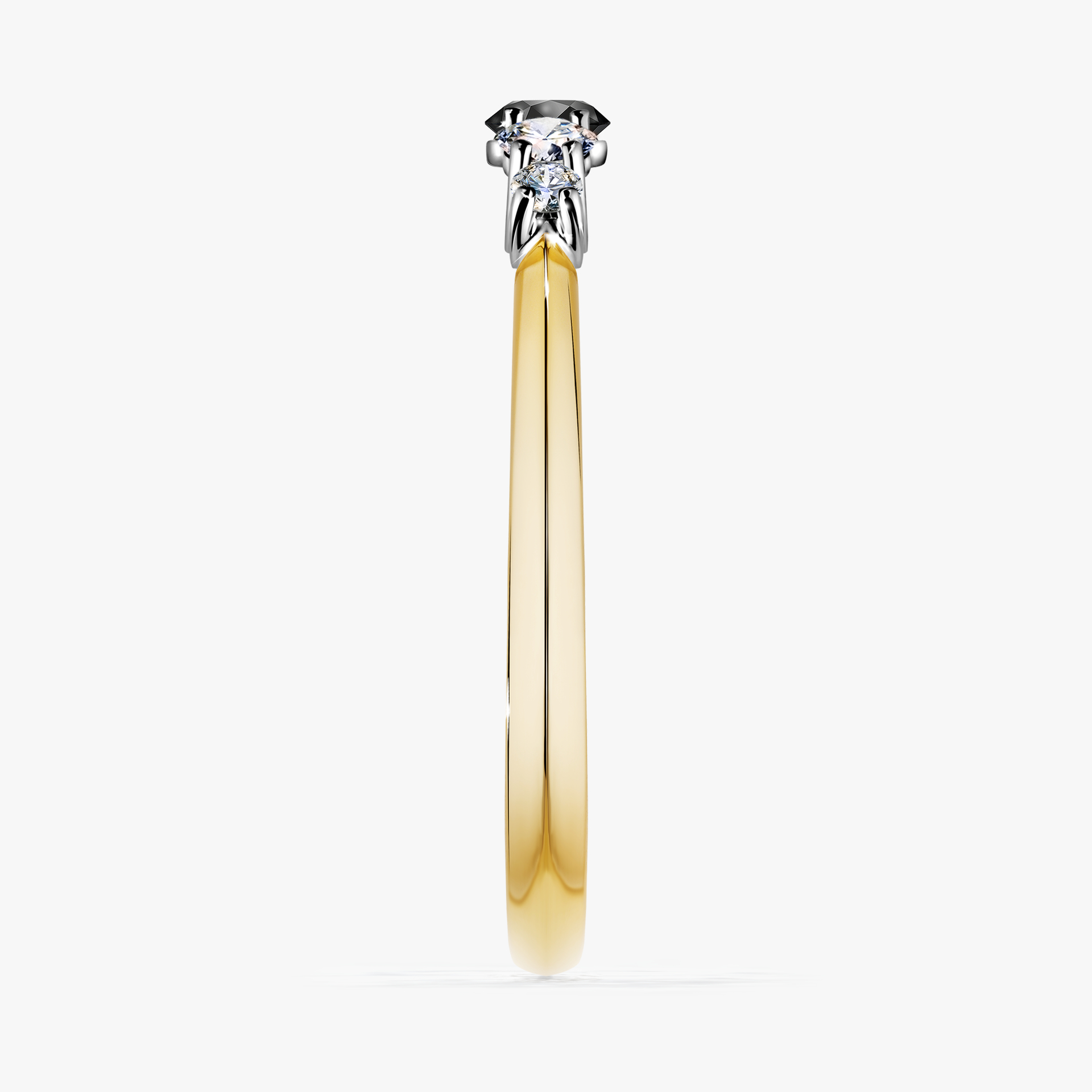 Pierścionek zaręczynowy My Darling z żółtego złota z czarnym diamentem 0,22ct