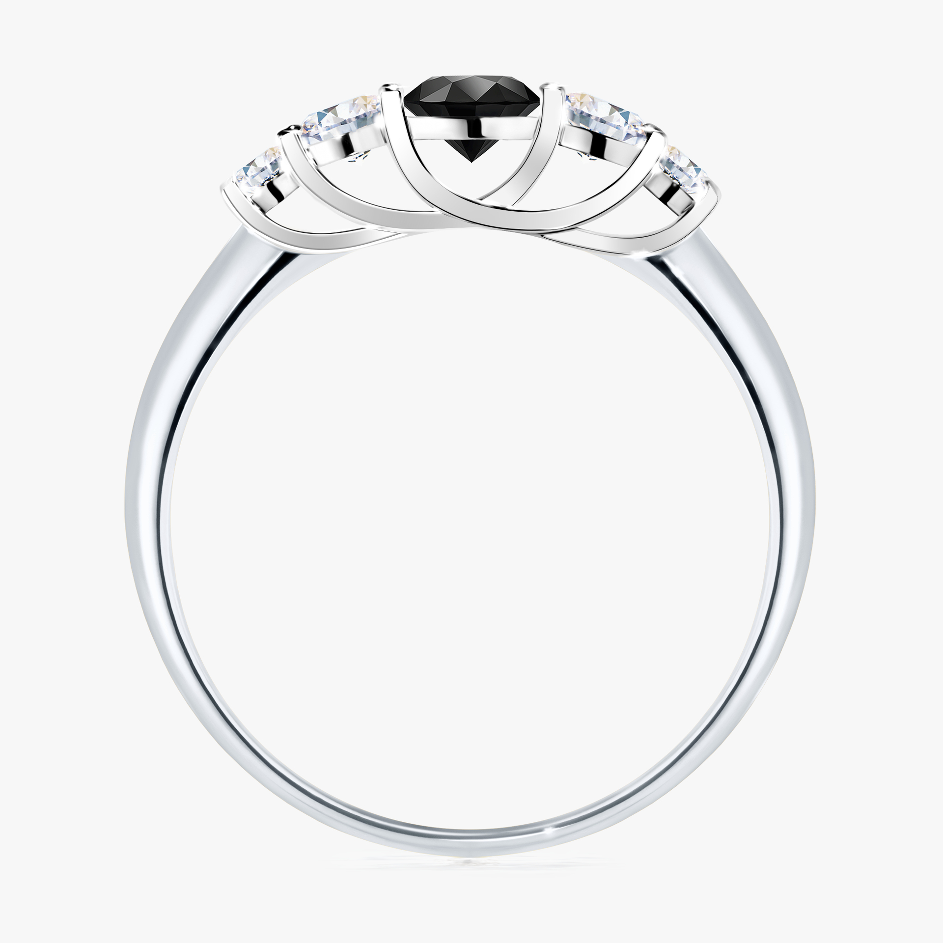 Pierścionek zaręczynowy My Darling z białego złota z czarnym diamentem 0,53ct