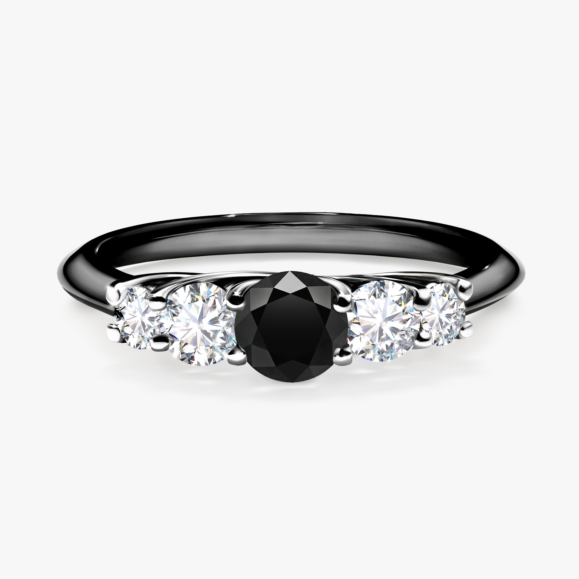 Pierścionek zaręczynowy My Darling z czarnego złota z czarnym diamentem 0,53ct