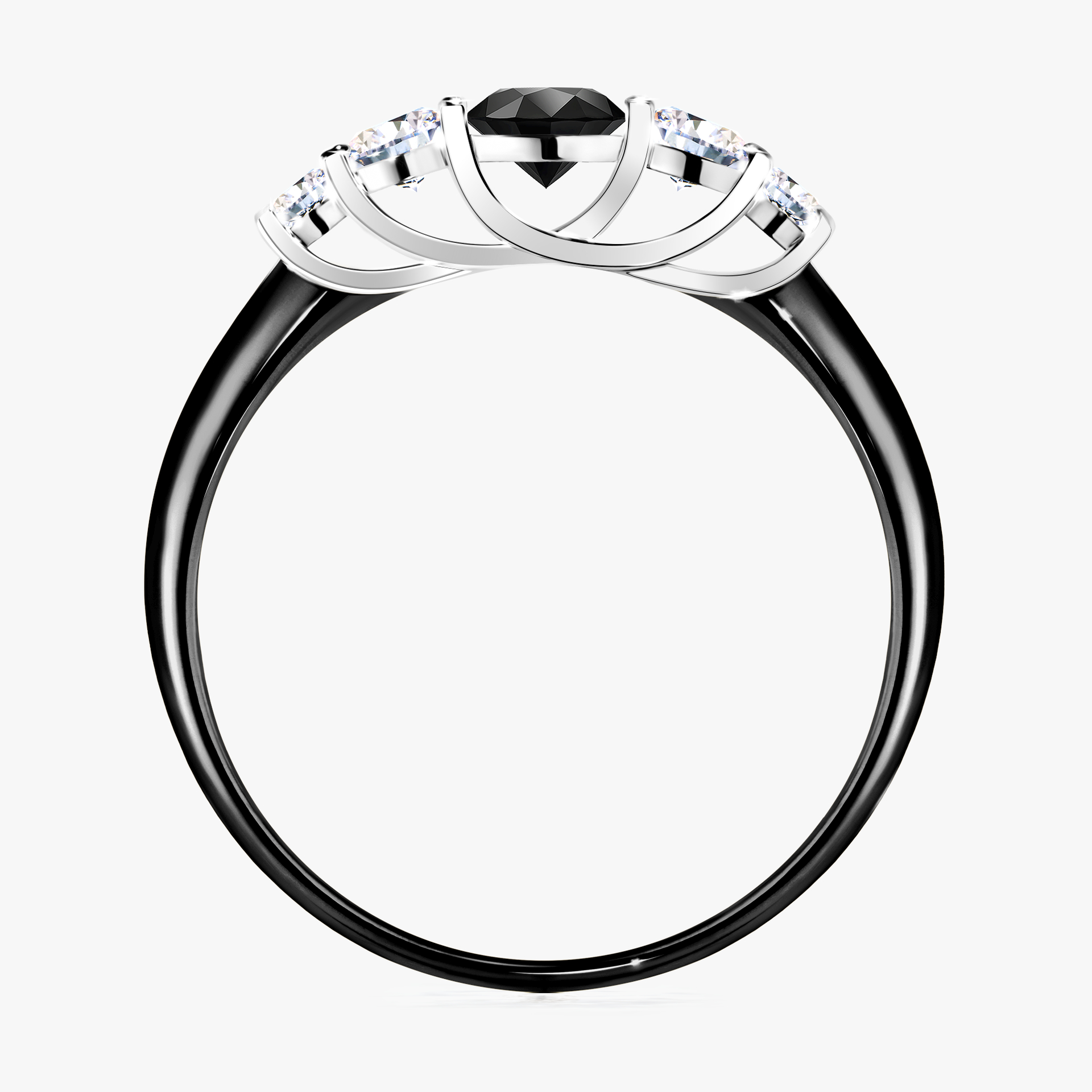 Pierścionek zaręczynowy My Darling z czarnego złota z czarnym diamentem 0,53ct