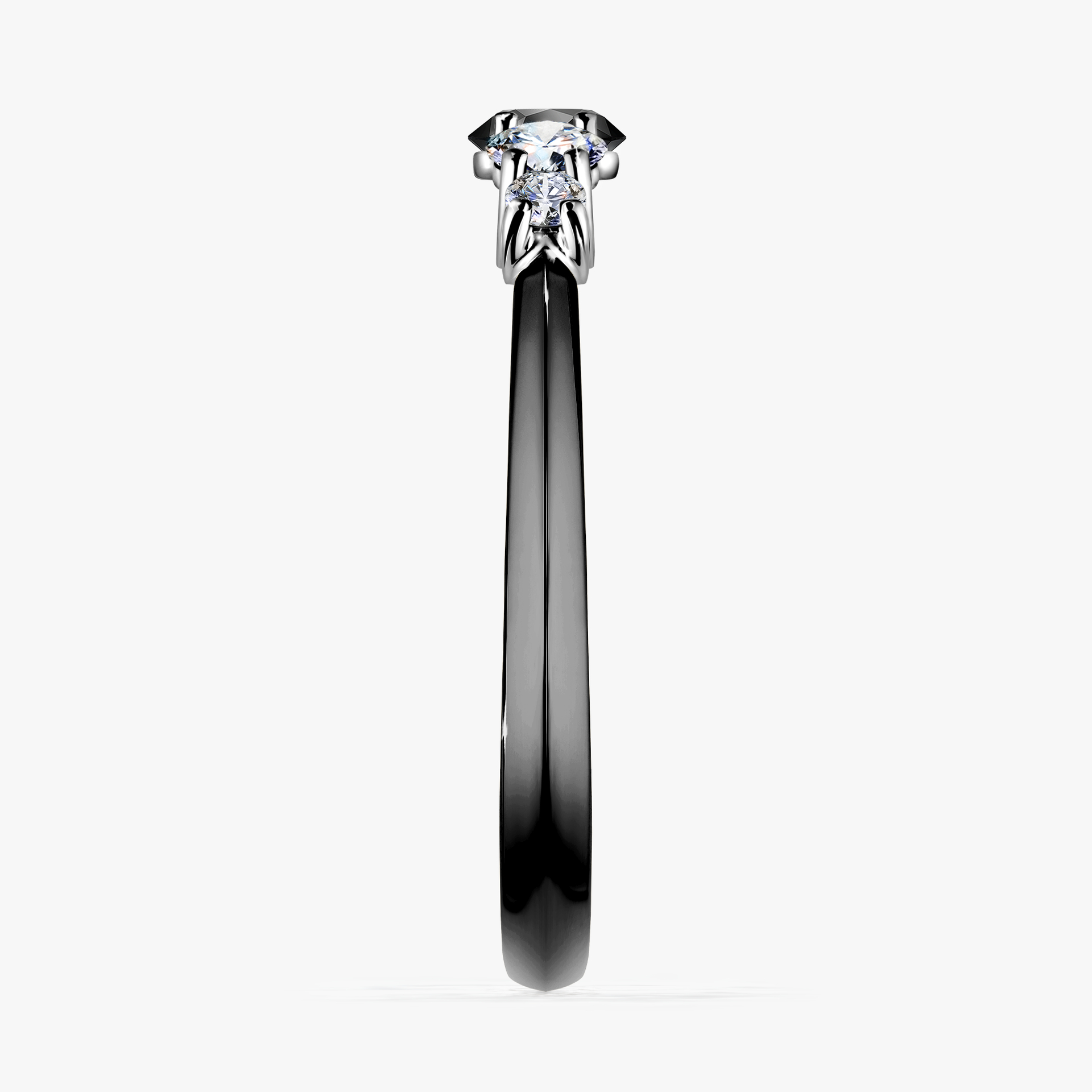 Pierścionek zaręczynowy My Darling z czarnego złota z czarnym diamentem 0,53ct