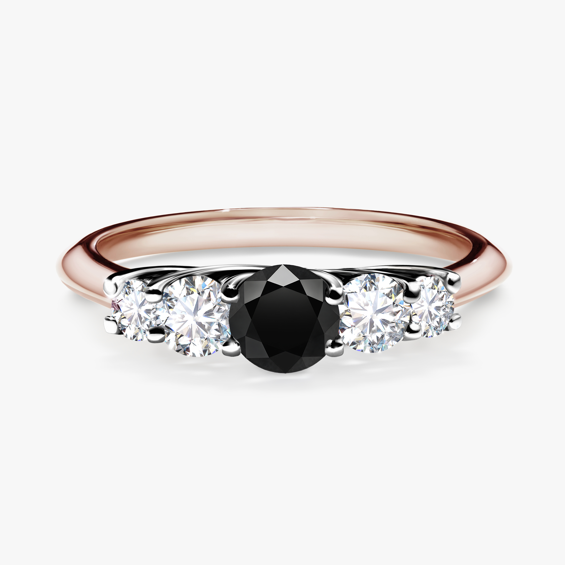Pierścionek zaręczynowy My Darling z różowego złota z czarnym diamentem 0,53ct