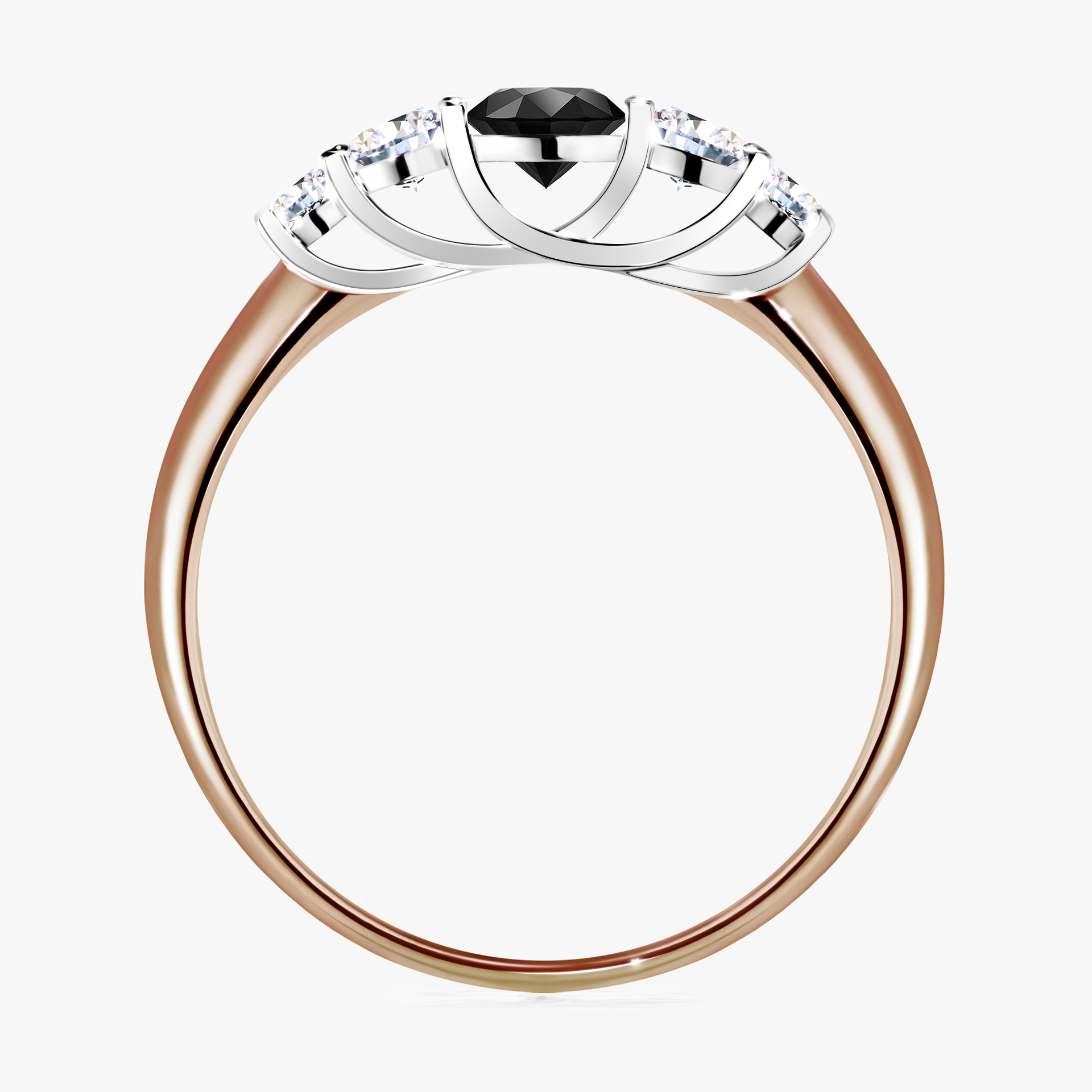 Pierścionek zaręczynowy My Darling z różowego złota z czarnym diamentem 0,53ct