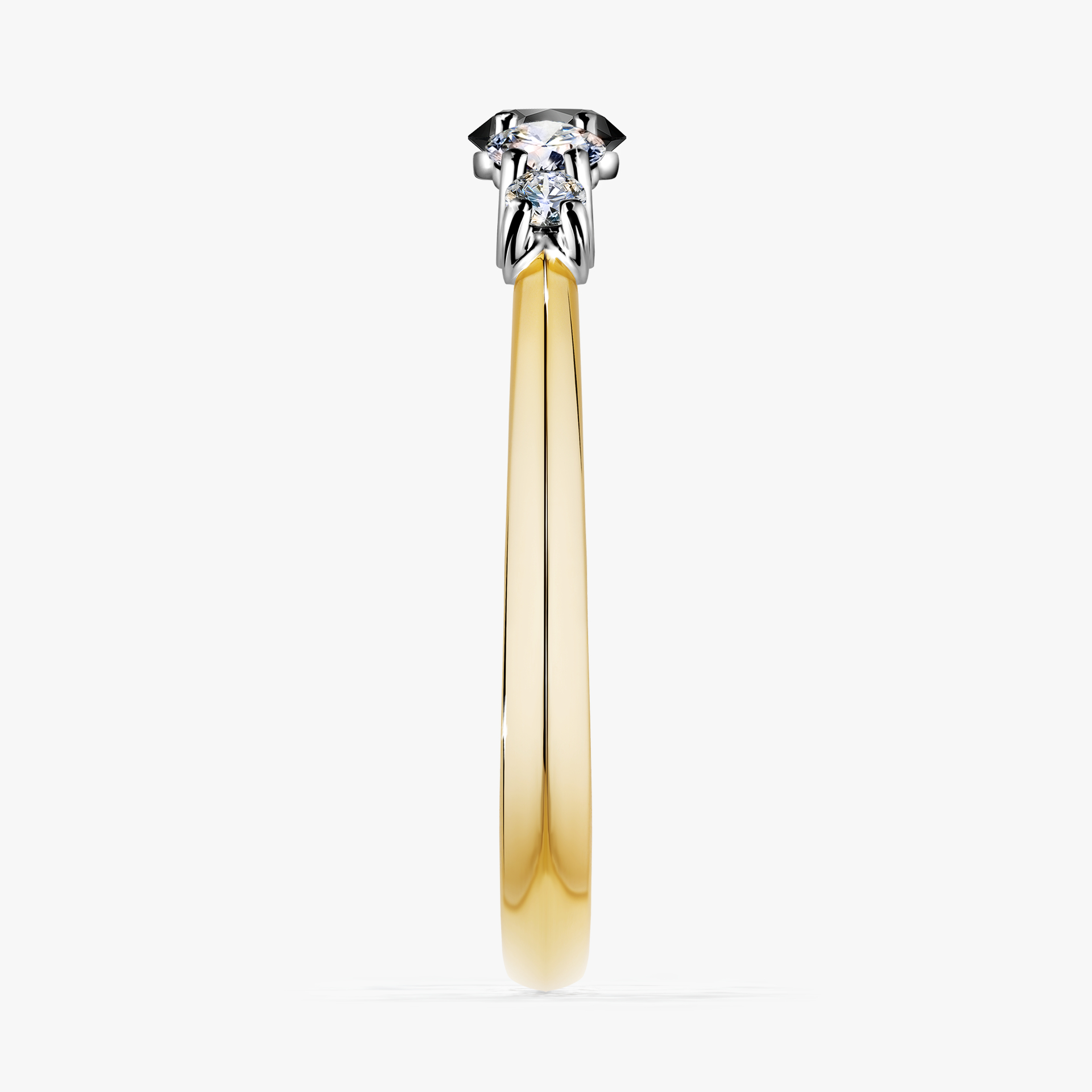 Pierścionek zaręczynowy My Darling z żółtego złota z czarnym diamentem 0,53ct
