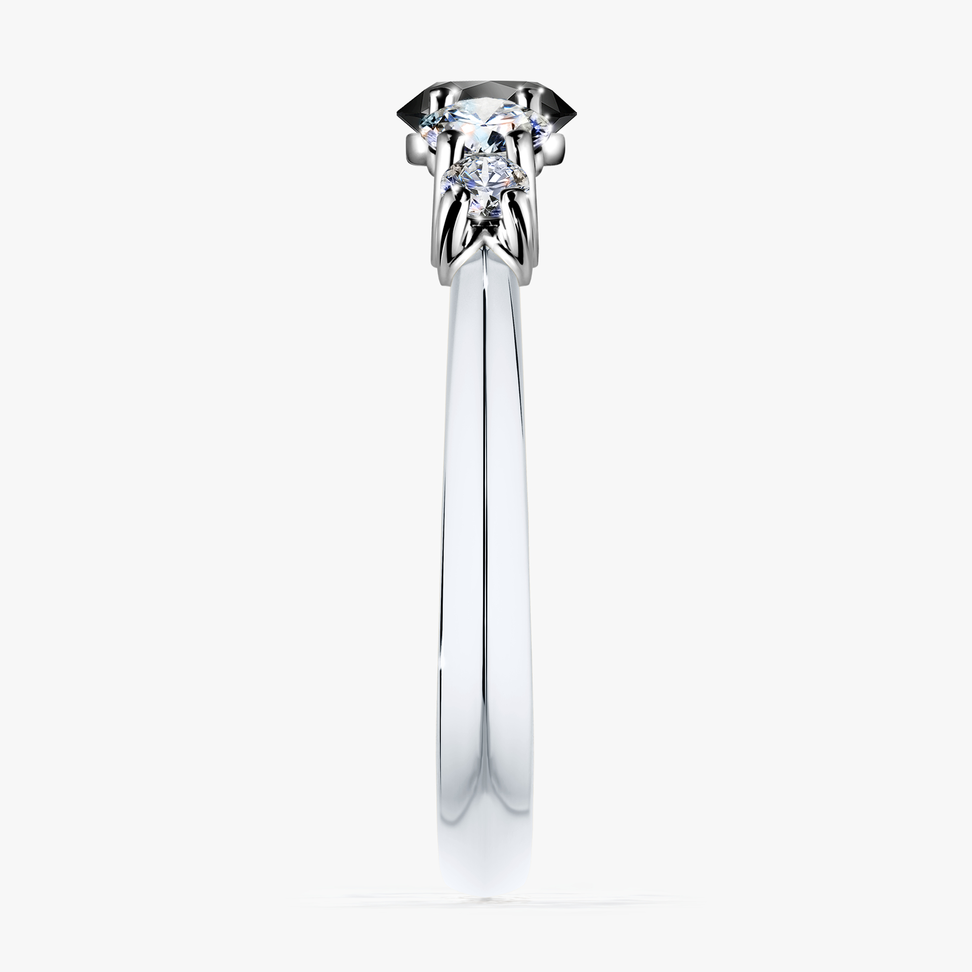 Pierścionek zaręczynowy My Darling z białego złota z czarnym diamentem 0,96ct