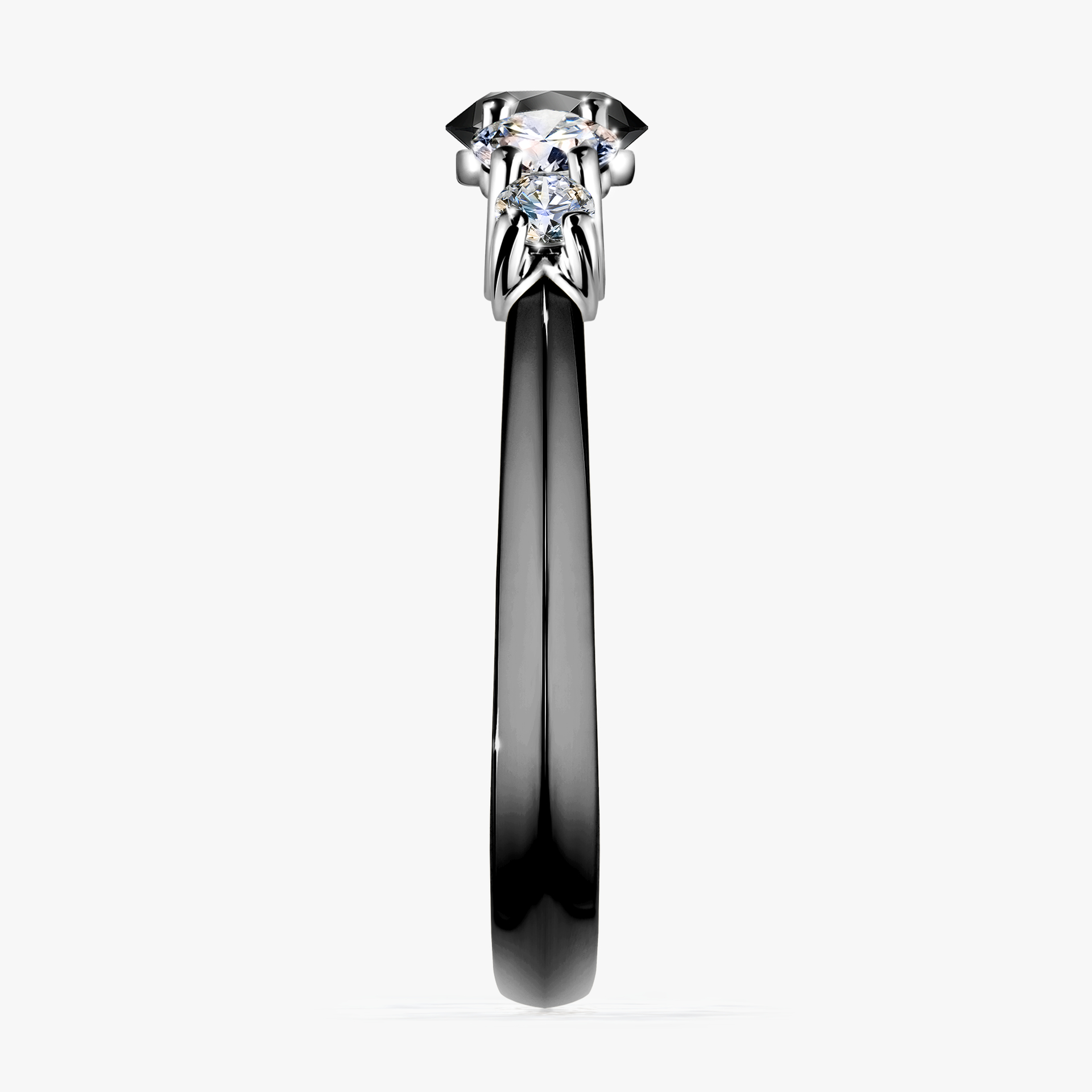 Pierścionek zaręczynowy My Darling z czarnego złota z czarnym diamentem 0,96ct