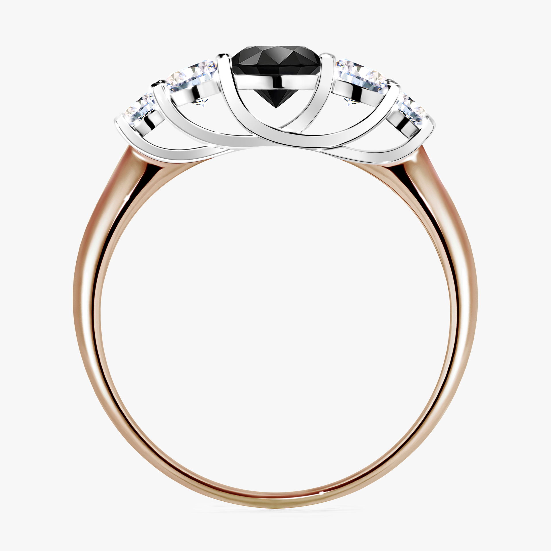 Pierścionek zaręczynowy My Darling z różowego złota z czarnym diamentem 0,96ct