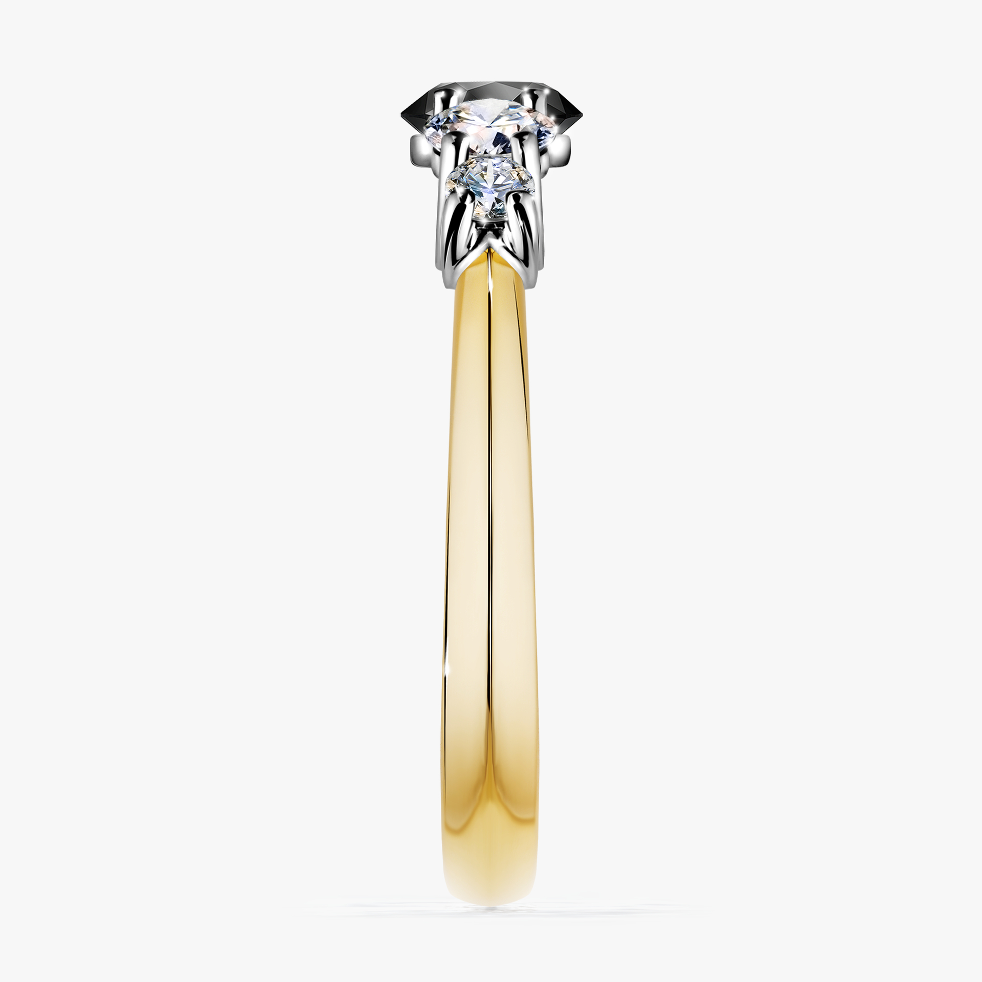 Pierścionek zaręczynowy My Darling z żółtego złota z czarnym diamentem 0,96ct