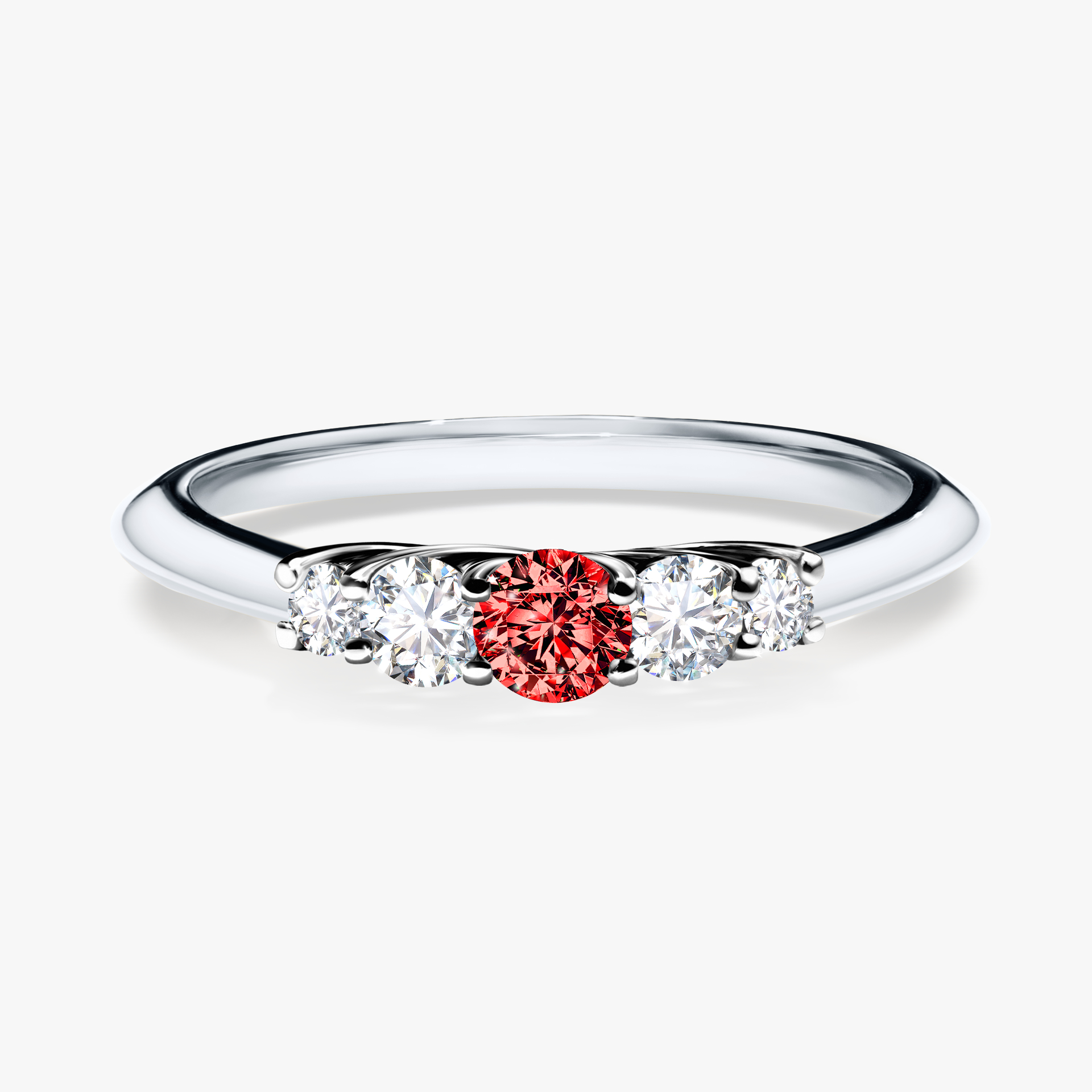 Pierścionek zaręczynowy My Darling z białego złota z czerwonym diamentem 0,22ct