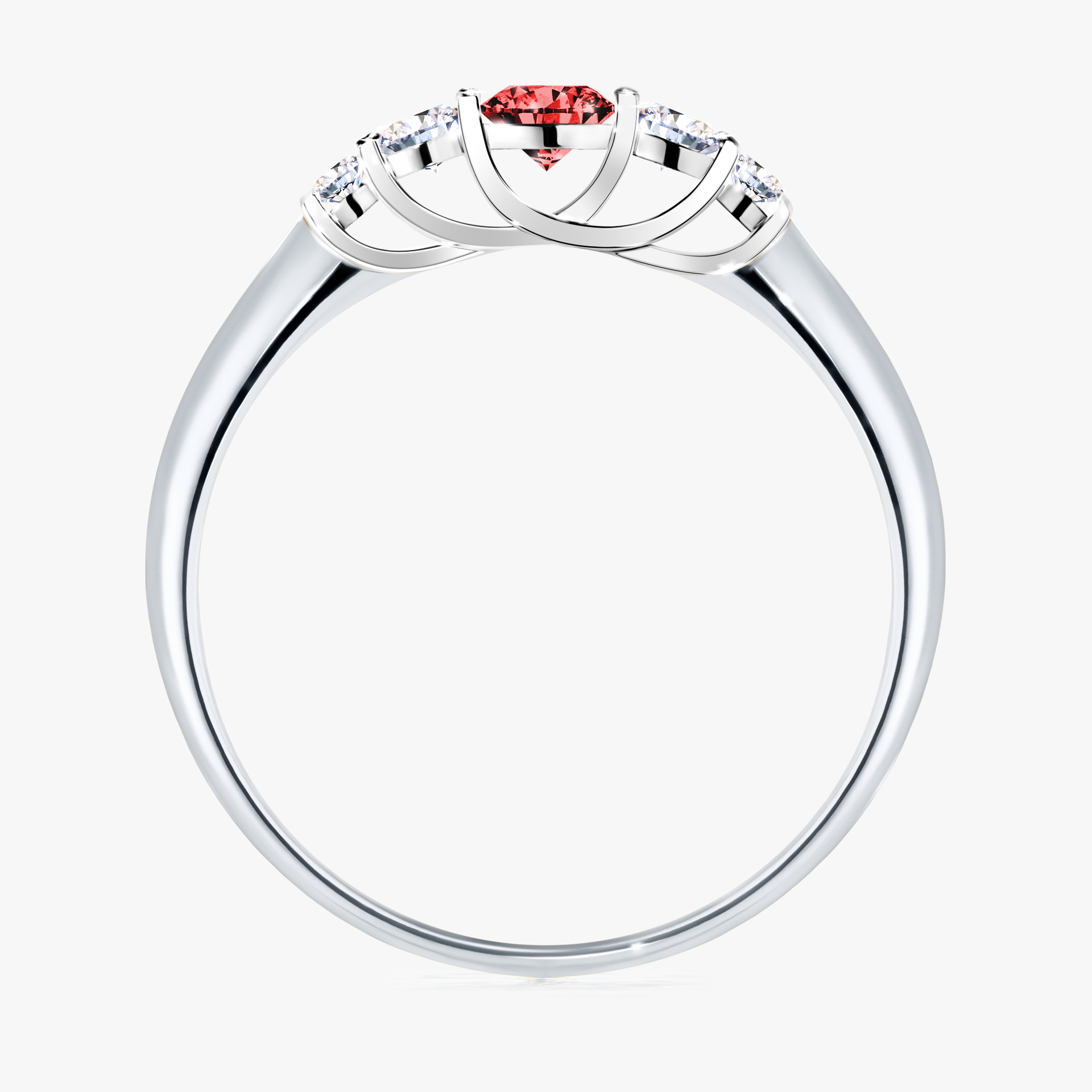 Pierścionek zaręczynowy My Darling z białego złota z czerwonym diamentem 0,22ct