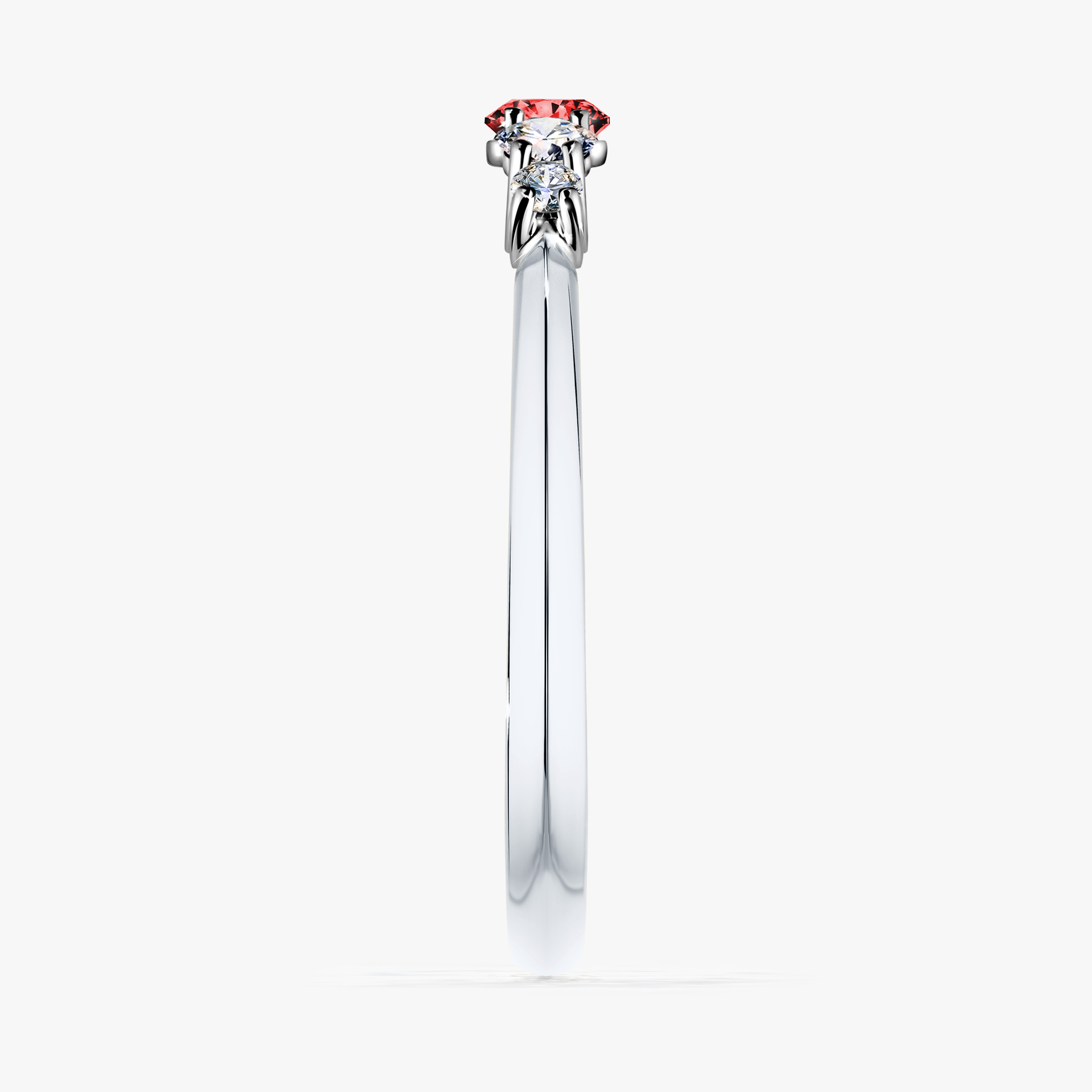Pierścionek zaręczynowy My Darling z białego złota z czerwonym diamentem 0,22ct