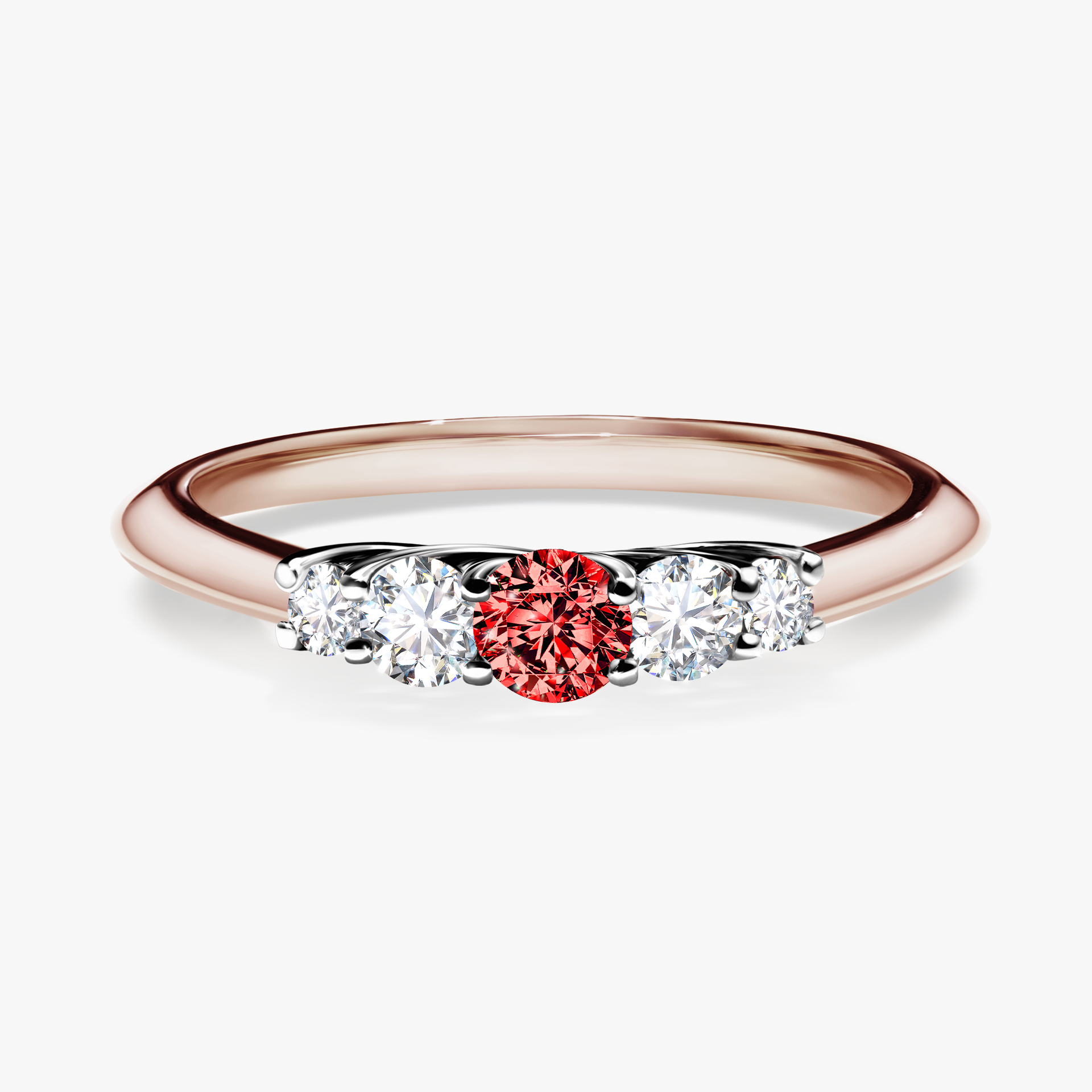 Pierścionek zaręczynowy My Darling z różowego złota z czerwonym diamentem 0,22ct