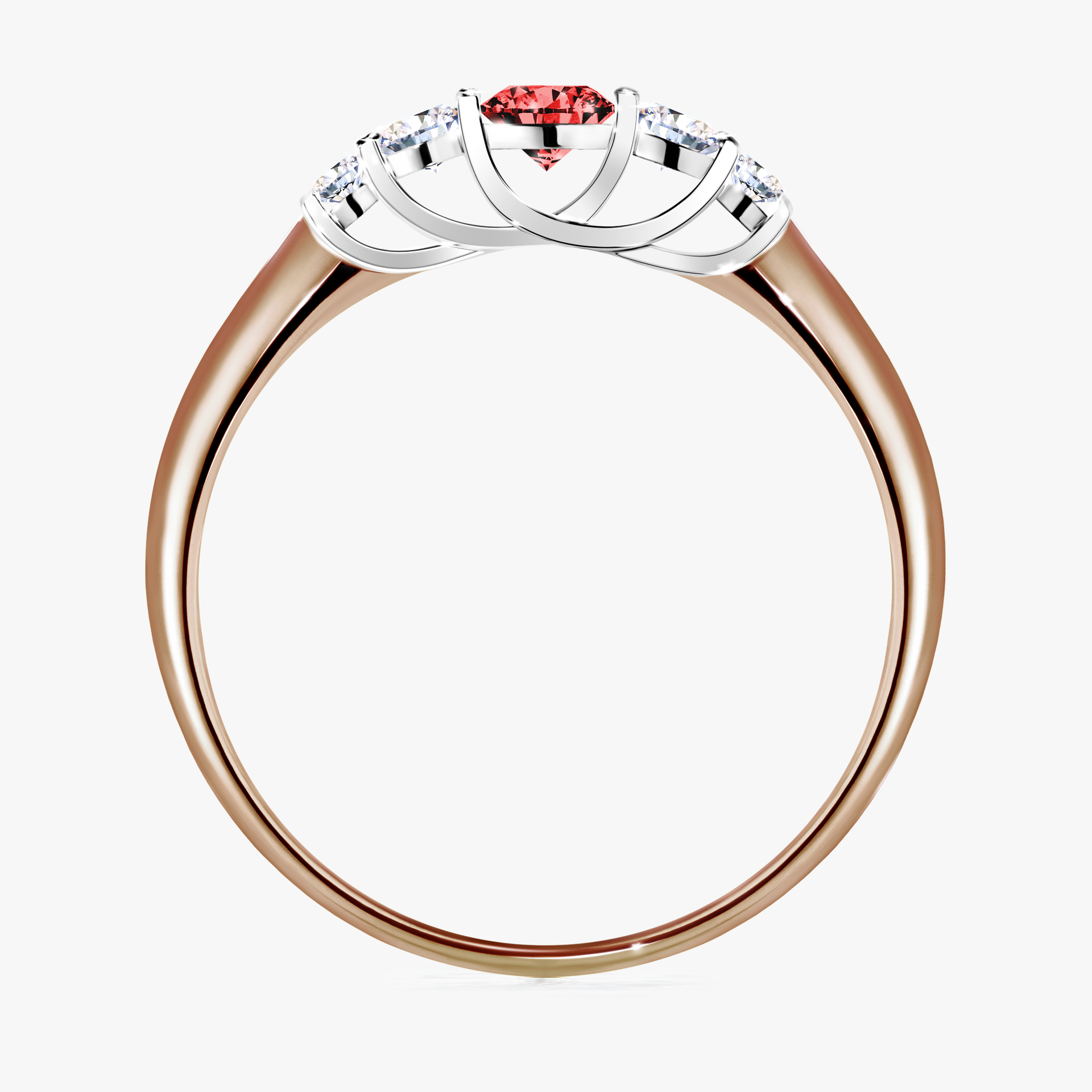 Pierścionek zaręczynowy My Darling z różowego złota z czerwonym diamentem 0,22ct