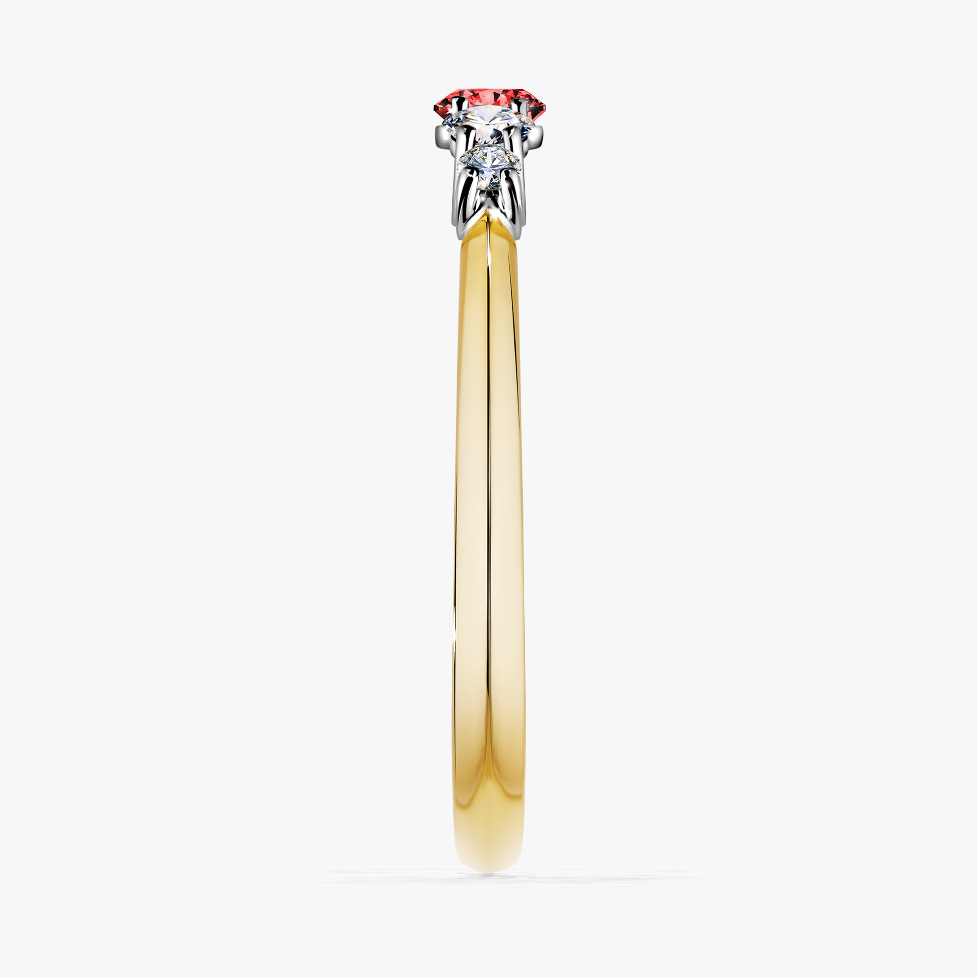 Pierścionek zaręczynowy My Darling z żółtego złota z czerwonym diamentem 0,22ct
