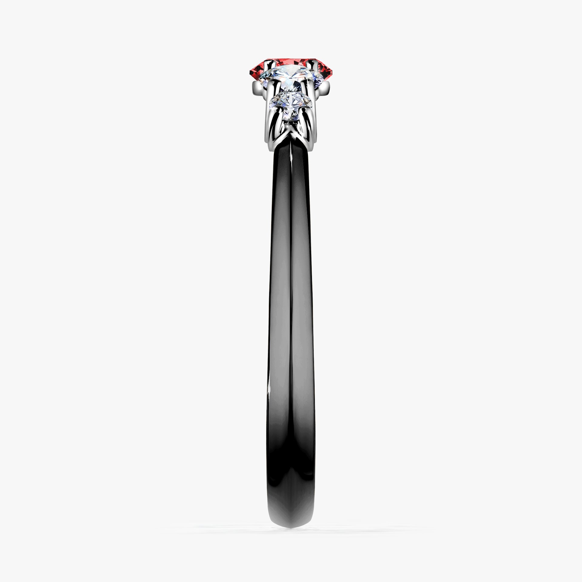Pierścionek zaręczynowy My Darling z czarnego złota z czerwonym diamentem 0,53ct