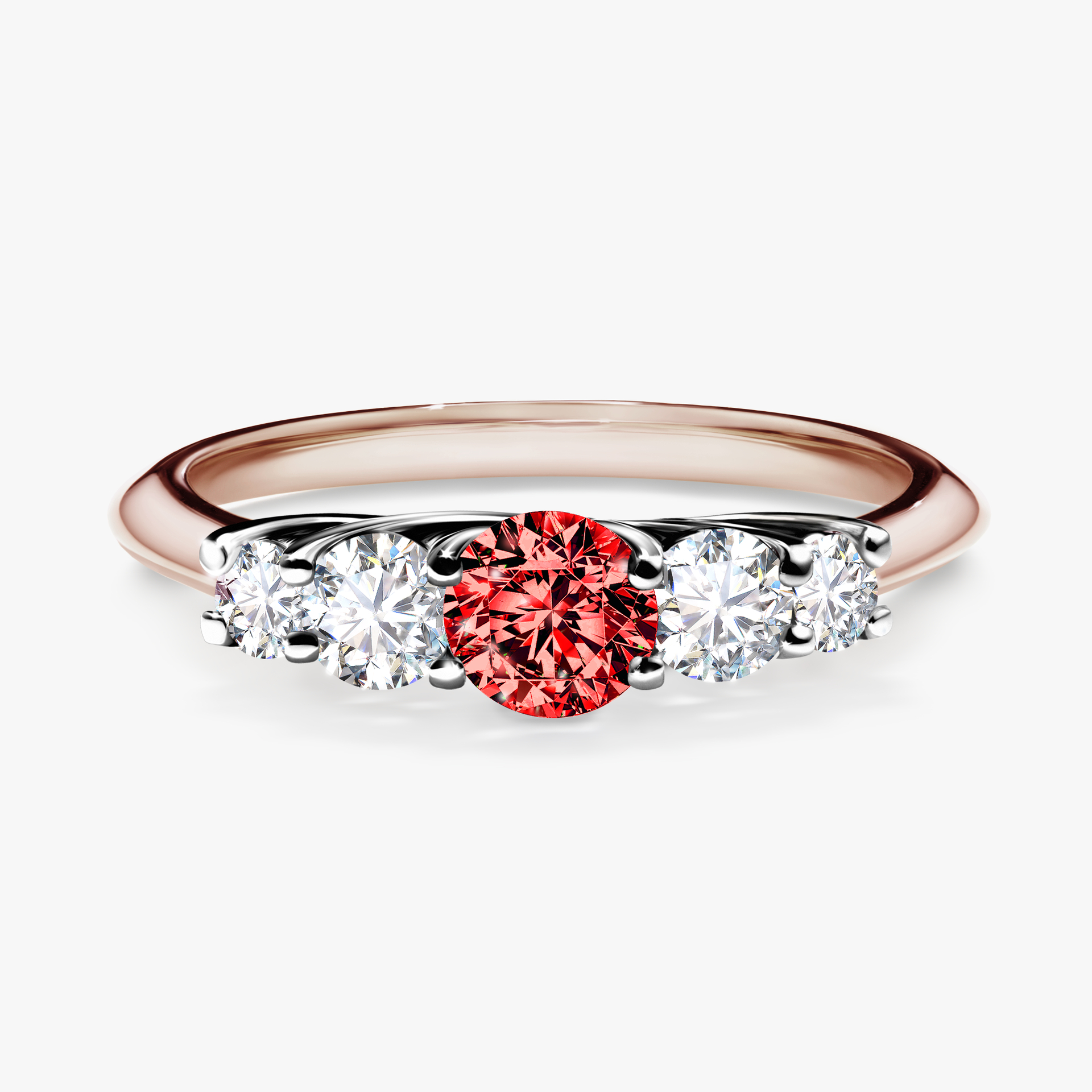 Pierścionek zaręczynowy My Darling z różowego złota z czerwonym diamentem 0,53ct