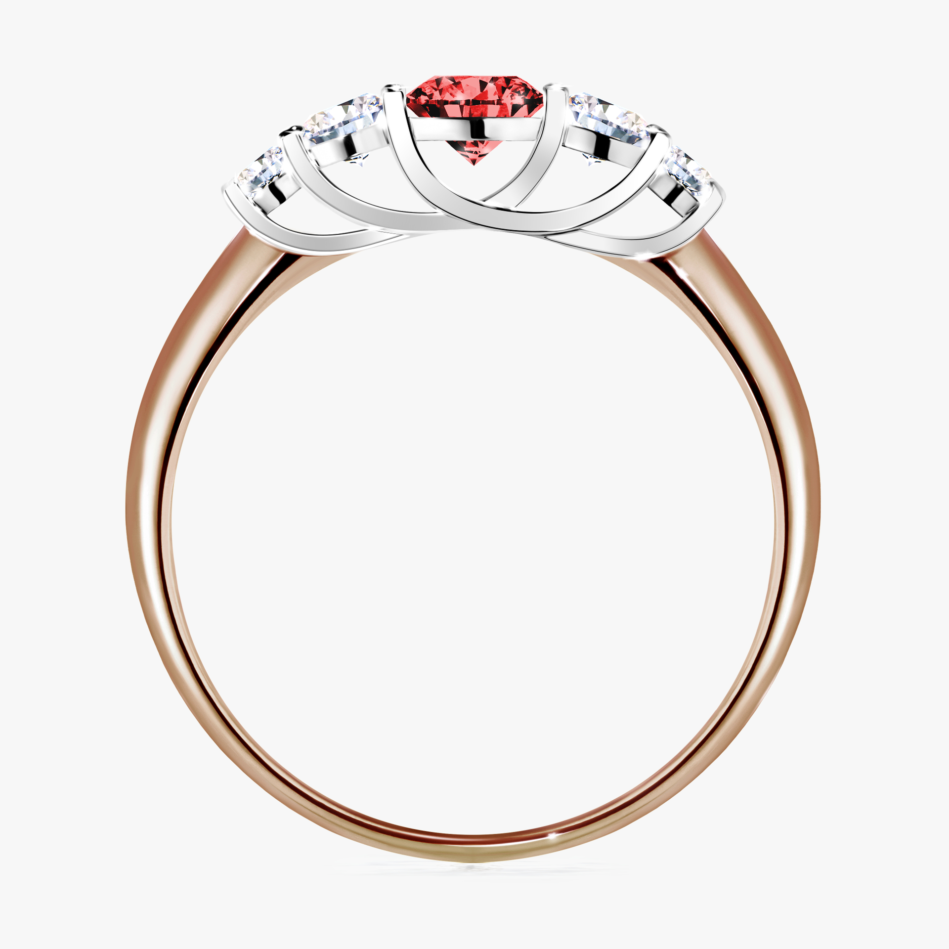 Pierścionek zaręczynowy My Darling z różowego złota z czerwonym diamentem 0,53ct