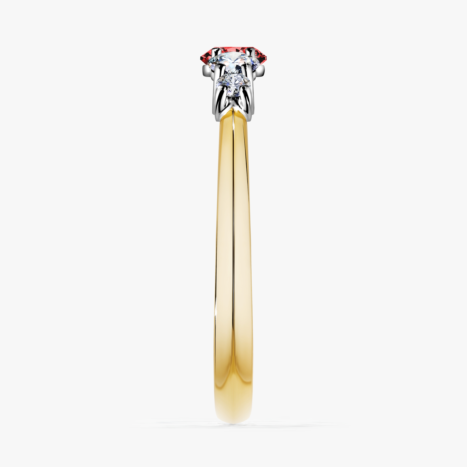 Pierścionek zaręczynowy My Darling z żółtego złota z czerwonym diamentem 0,53ct