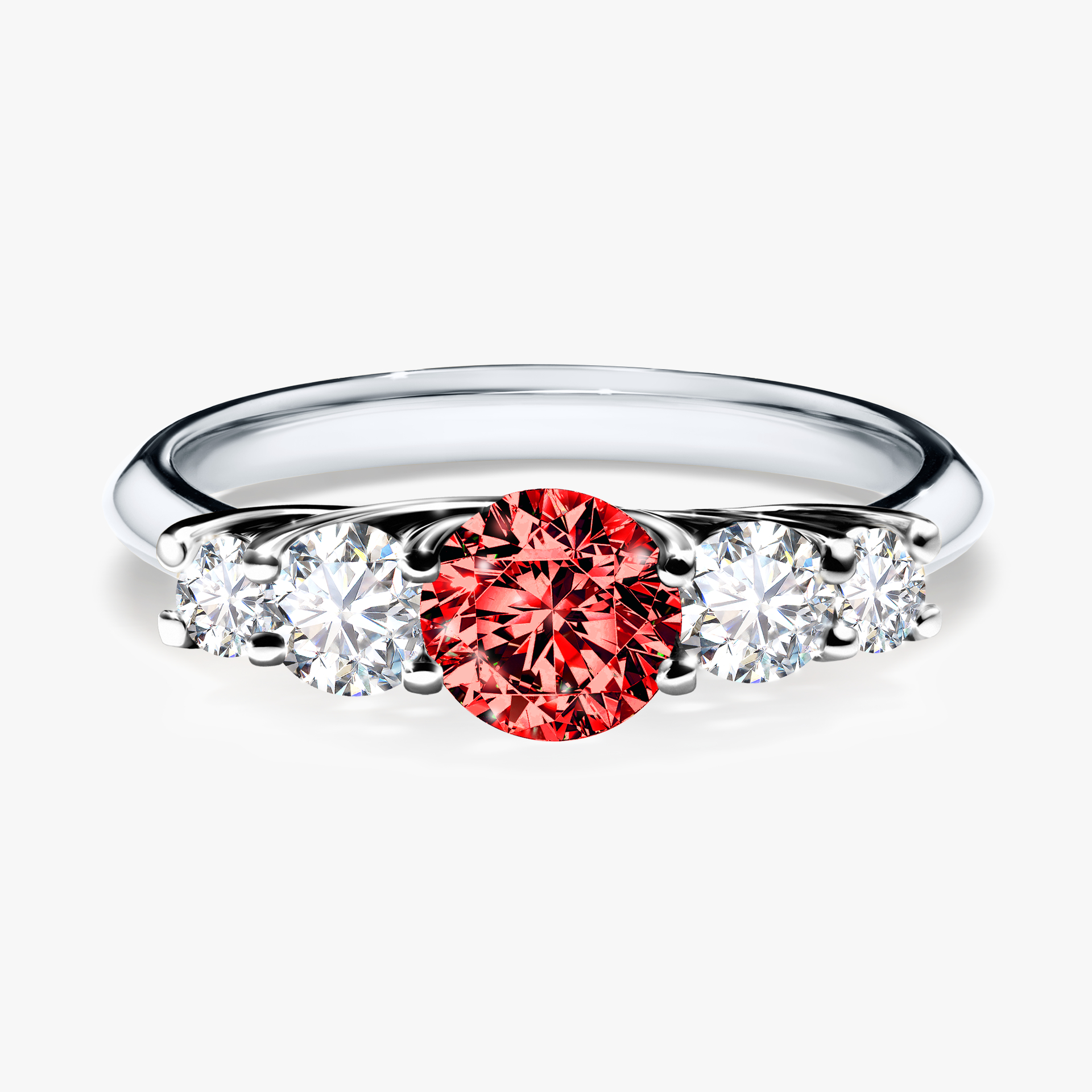 Pierścionek zaręczynowy My Darling z białego złota z czerwonym diamentem 0,96ct