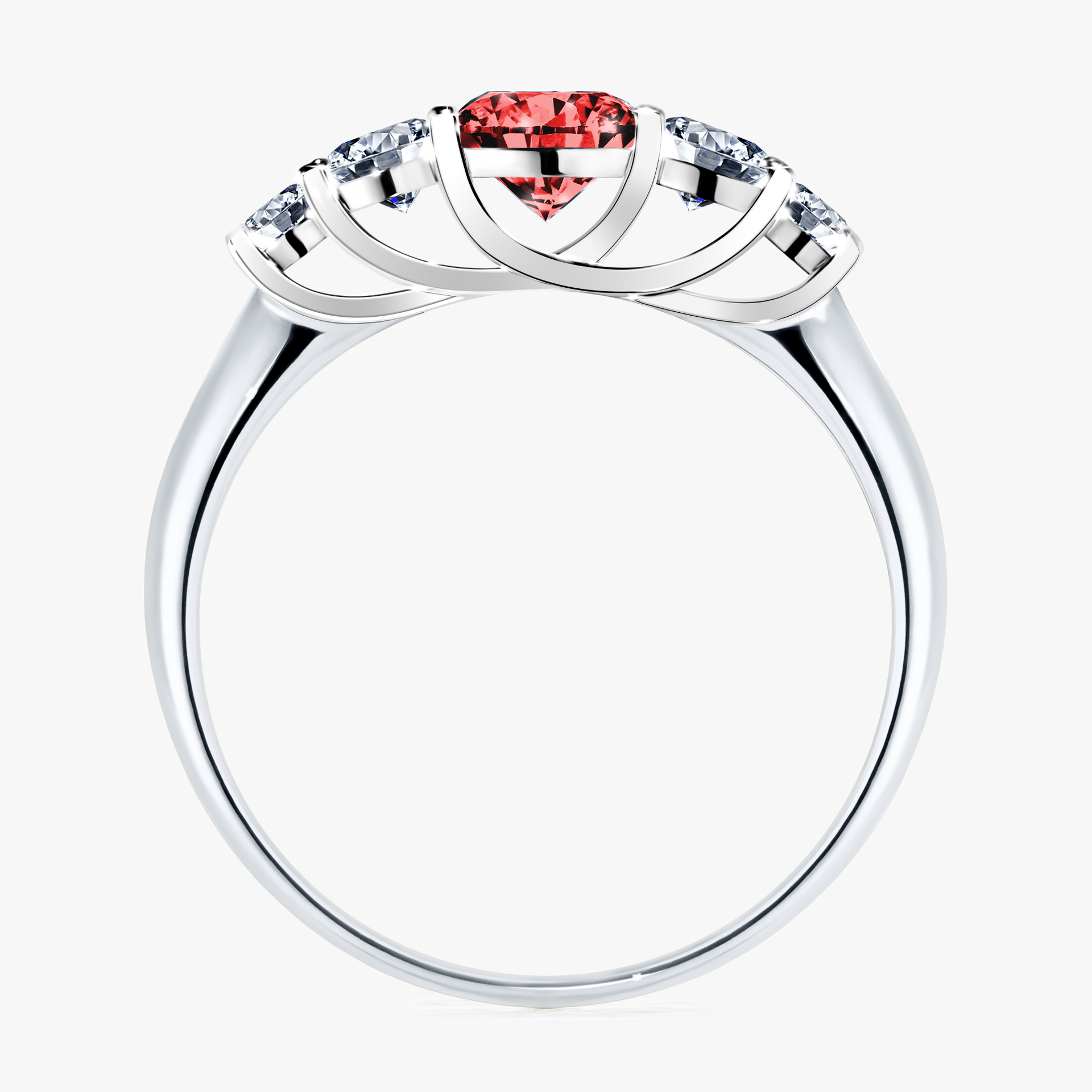 Pierścionek zaręczynowy My Darling z białego złota z czerwonym diamentem 0,96ct