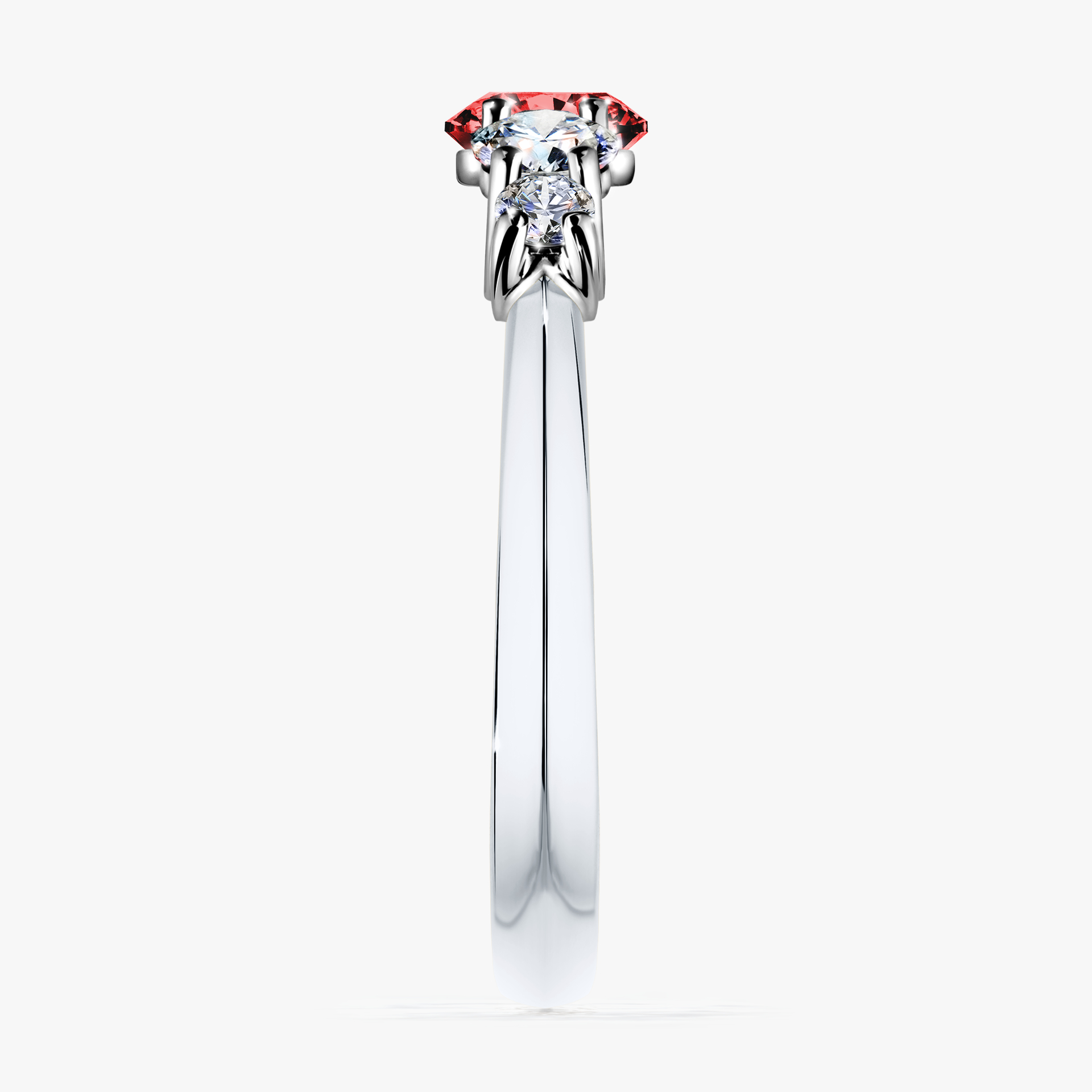 Pierścionek zaręczynowy My Darling z białego złota z czerwonym diamentem 0,96ct