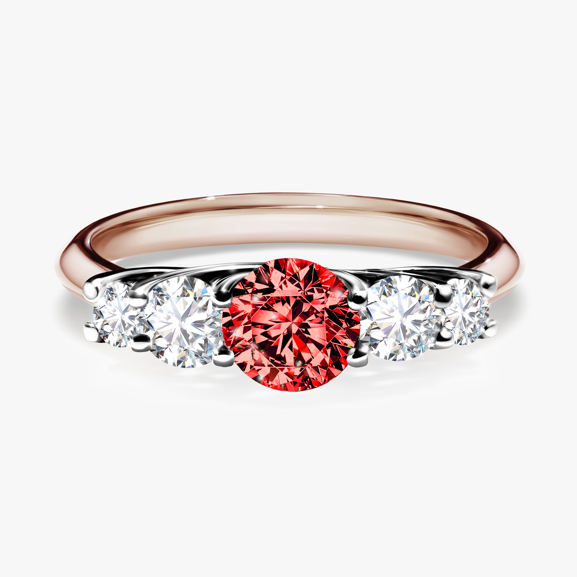 Pierścionek zaręczynowy My Darling z różowego złota z czerwonym diamentem 0,96ct