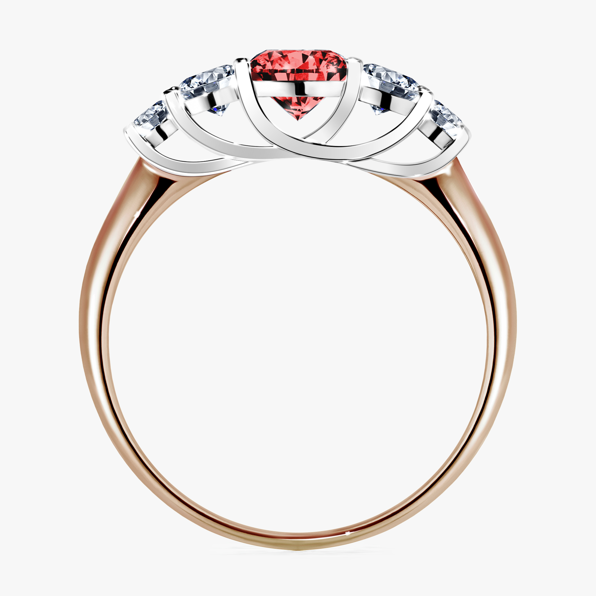Pierścionek zaręczynowy My Darling z różowego złota z czerwonym diamentem 0,96ct