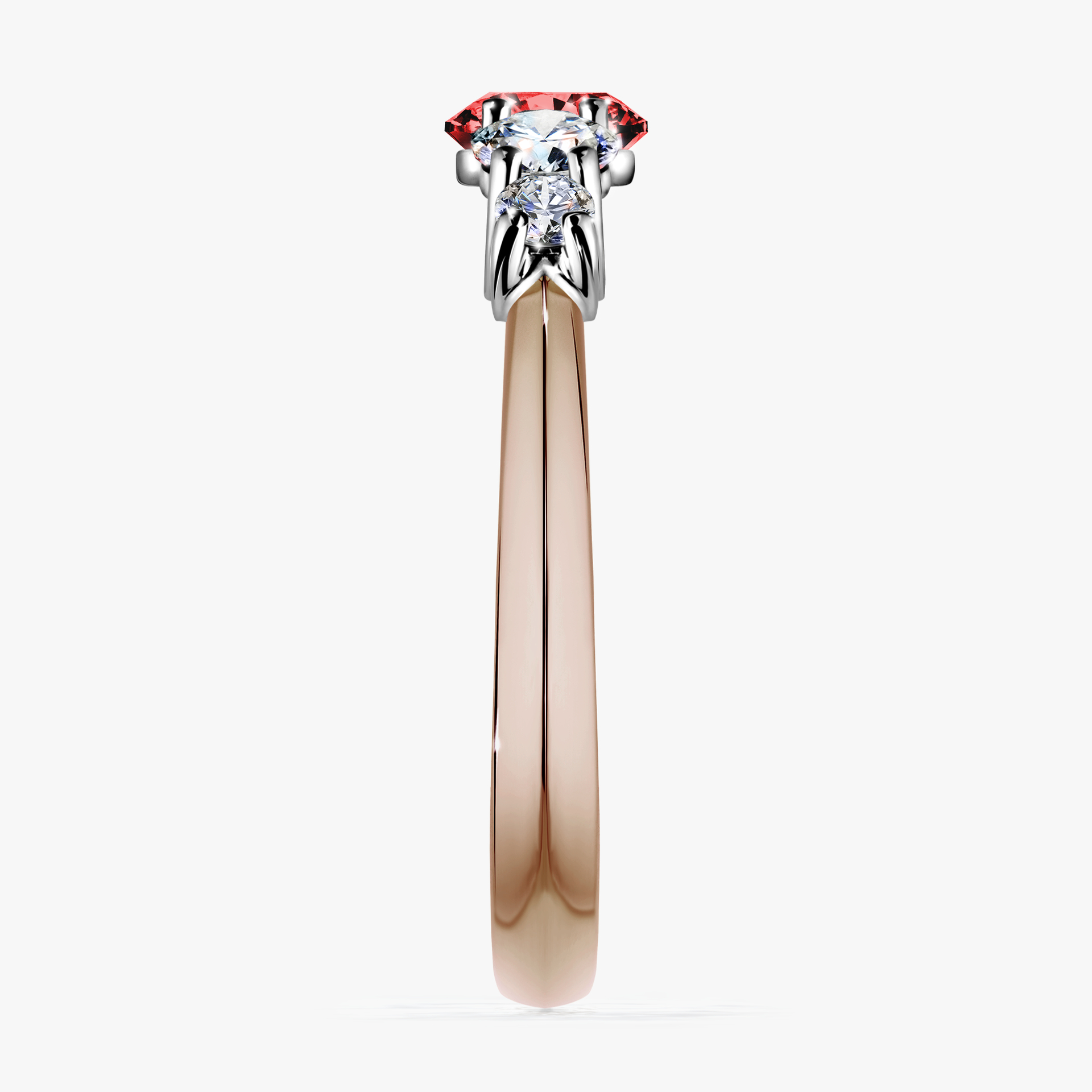 Pierścionek zaręczynowy My Darling z różowego złota z czerwonym diamentem 0,96ct