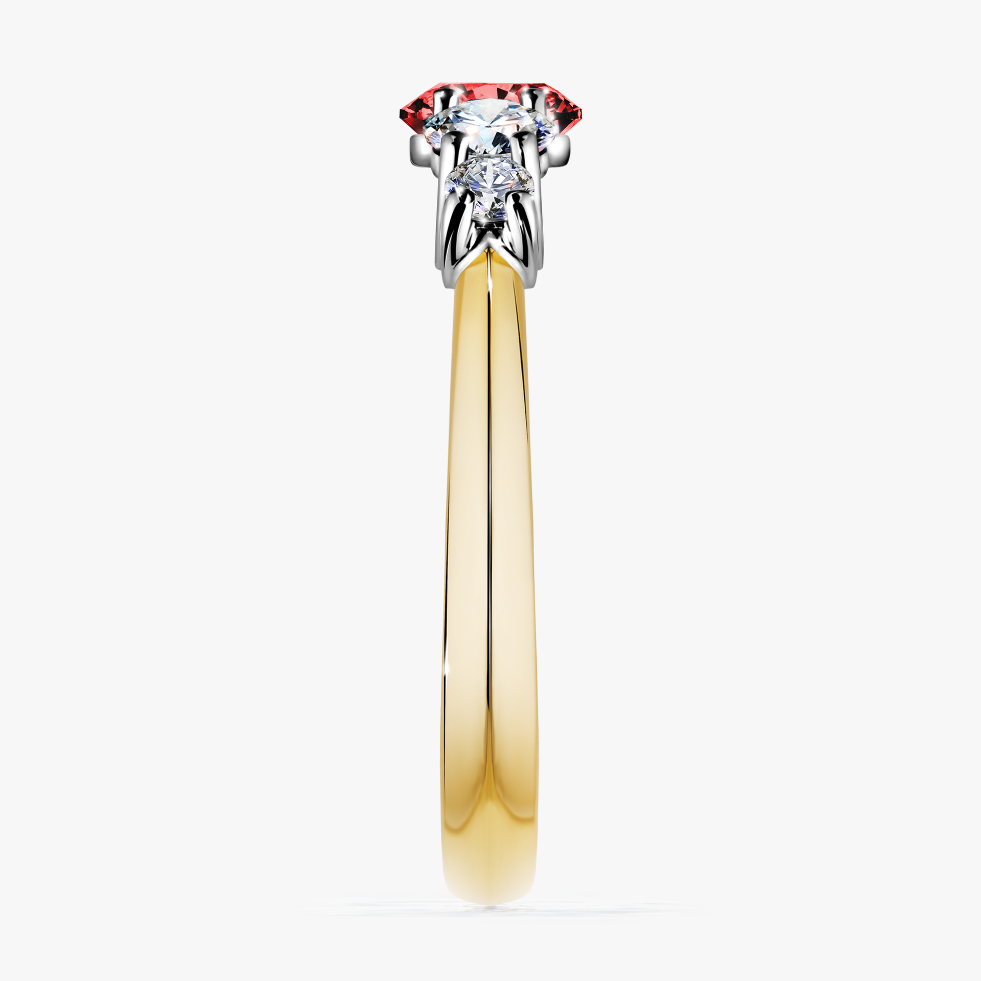 Pierścionek zaręczynowy My Darling z żółtego złota z czerwonym diamentem 0,96ct