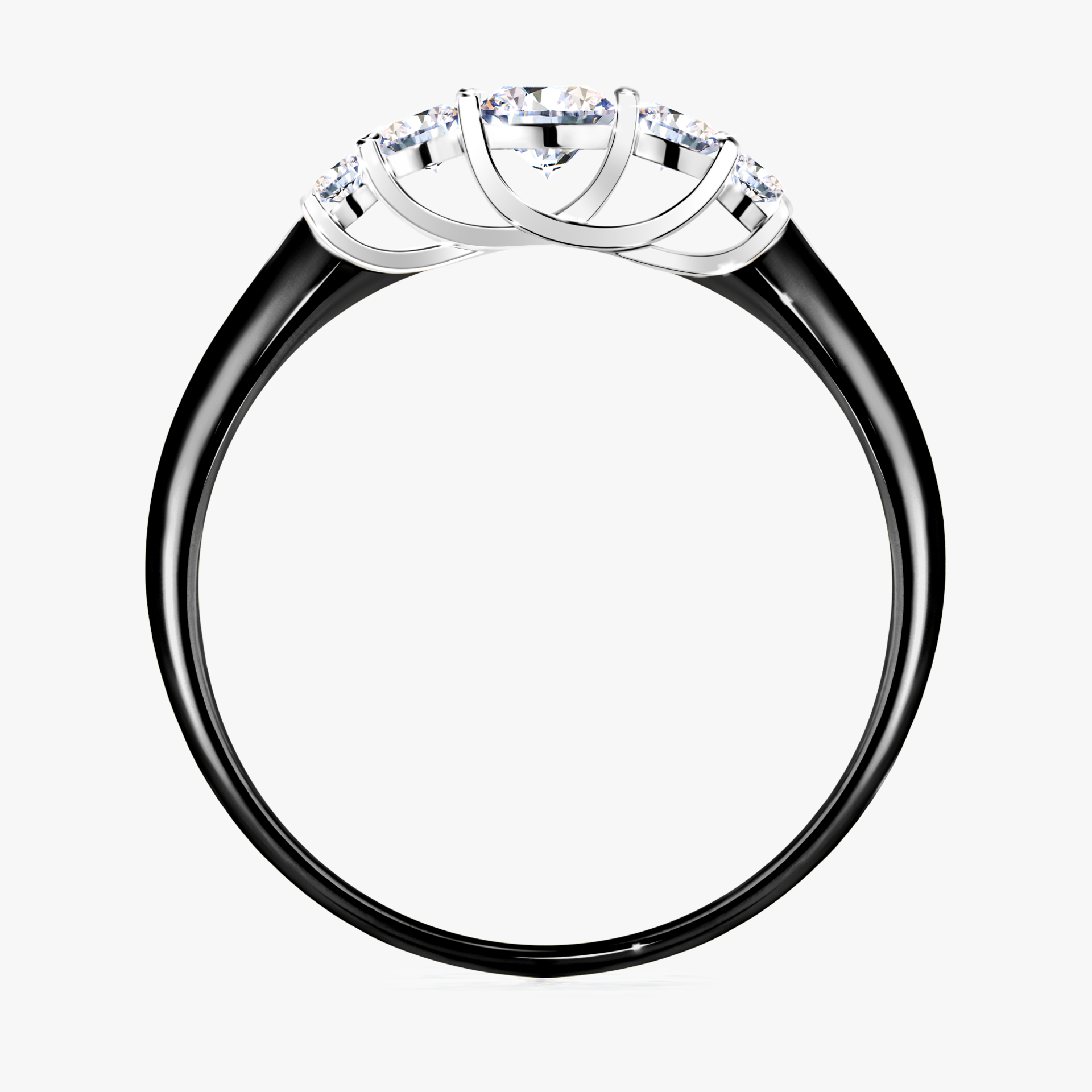 Pierścionek zaręczynowy My Darling z czarnego złota z diamentem naturalnym 0,22ct