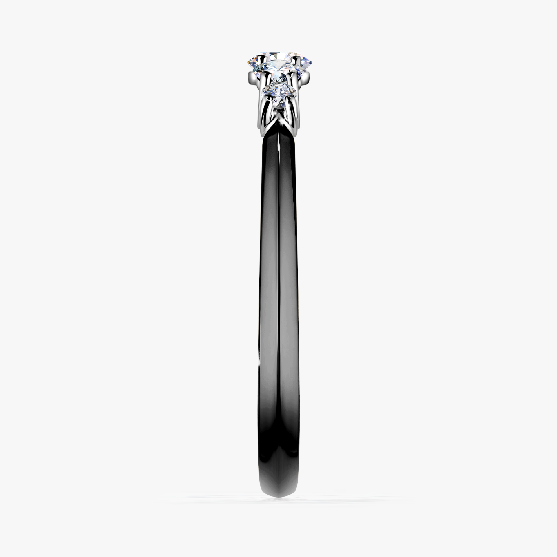 Pierścionek zaręczynowy My Darling z czarnego złota z diamentem naturalnym 0,22ct