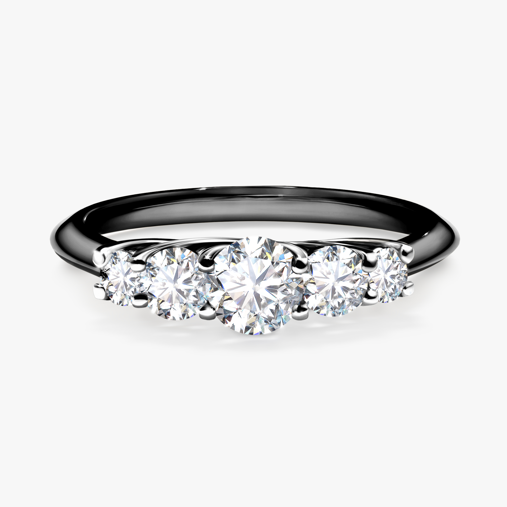 Pierścionek zaręczynowy My Darling z czarnego złota z diamentem naturalnym 0,53ct