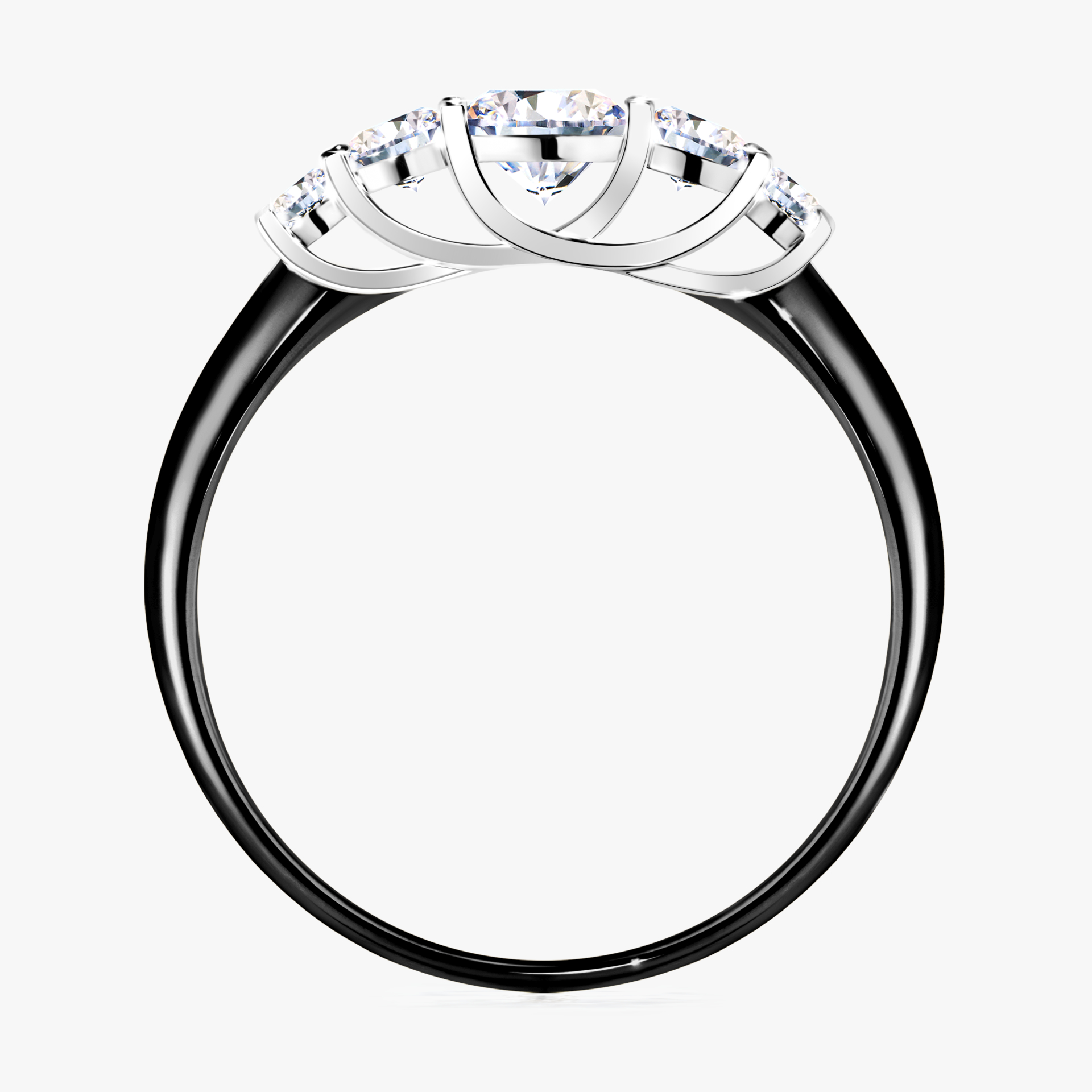 Pierścionek zaręczynowy My Darling z czarnego złota z diamentem naturalnym 0,53ct