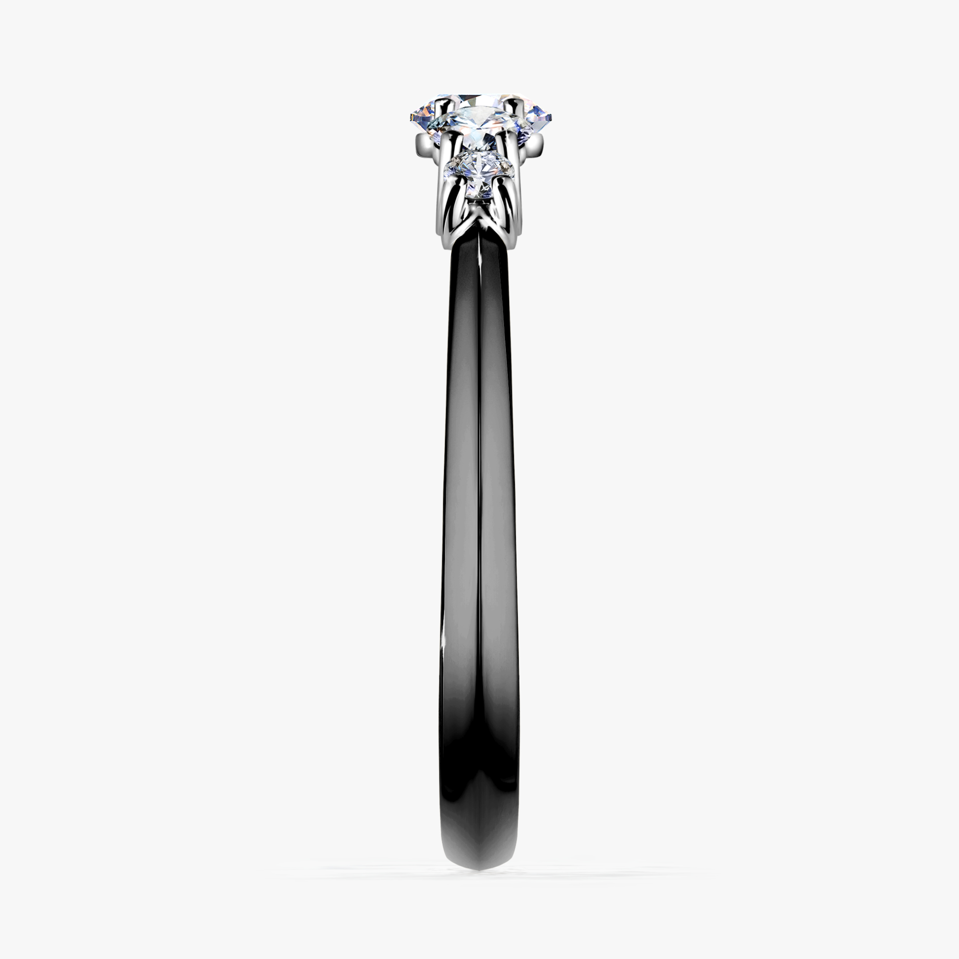 Pierścionek zaręczynowy My Darling z czarnego złota z diamentem naturalnym 0,53ct