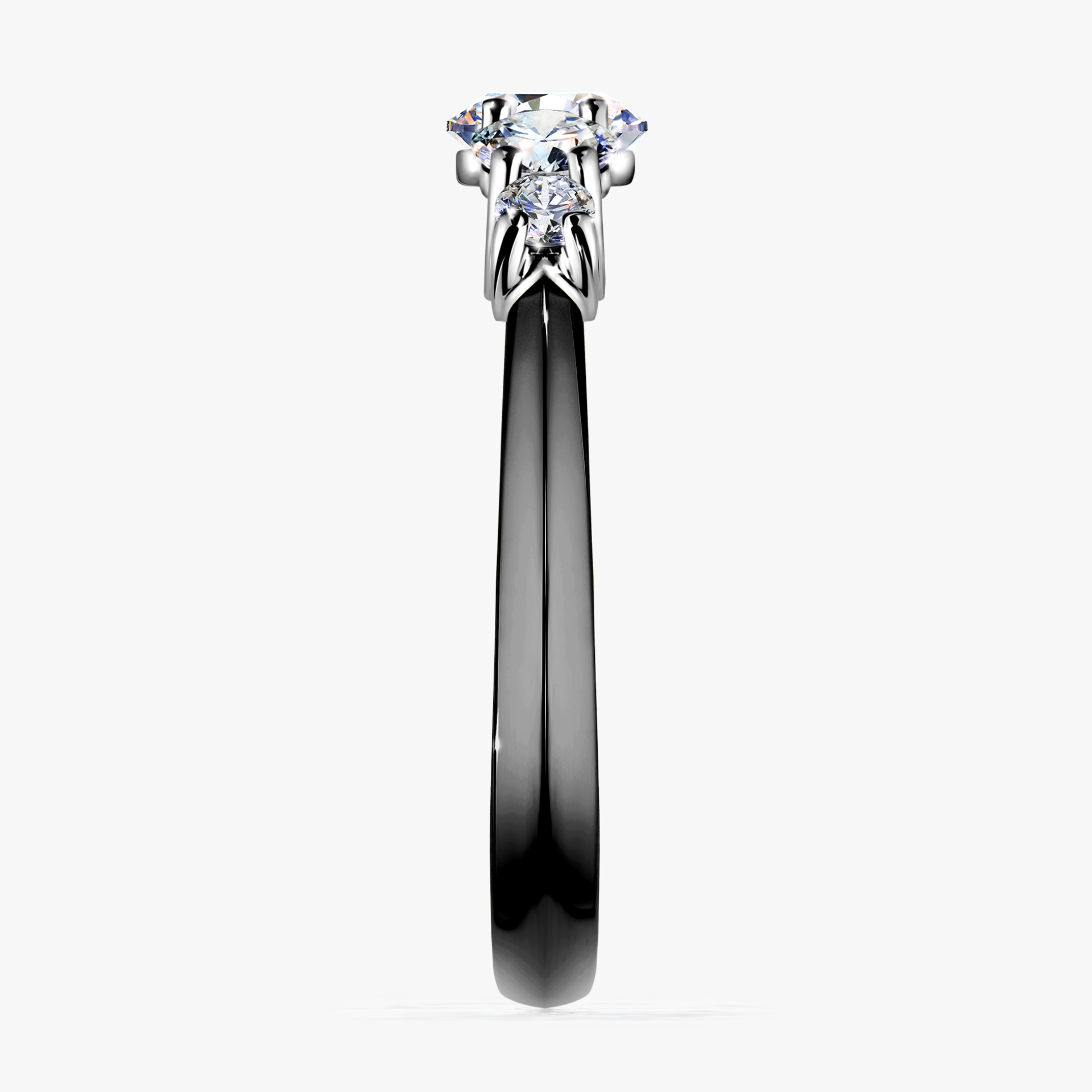 Pierścionek zaręczynowy My Darling z czarnego złota z diamentem naturalnym 0,96ct
