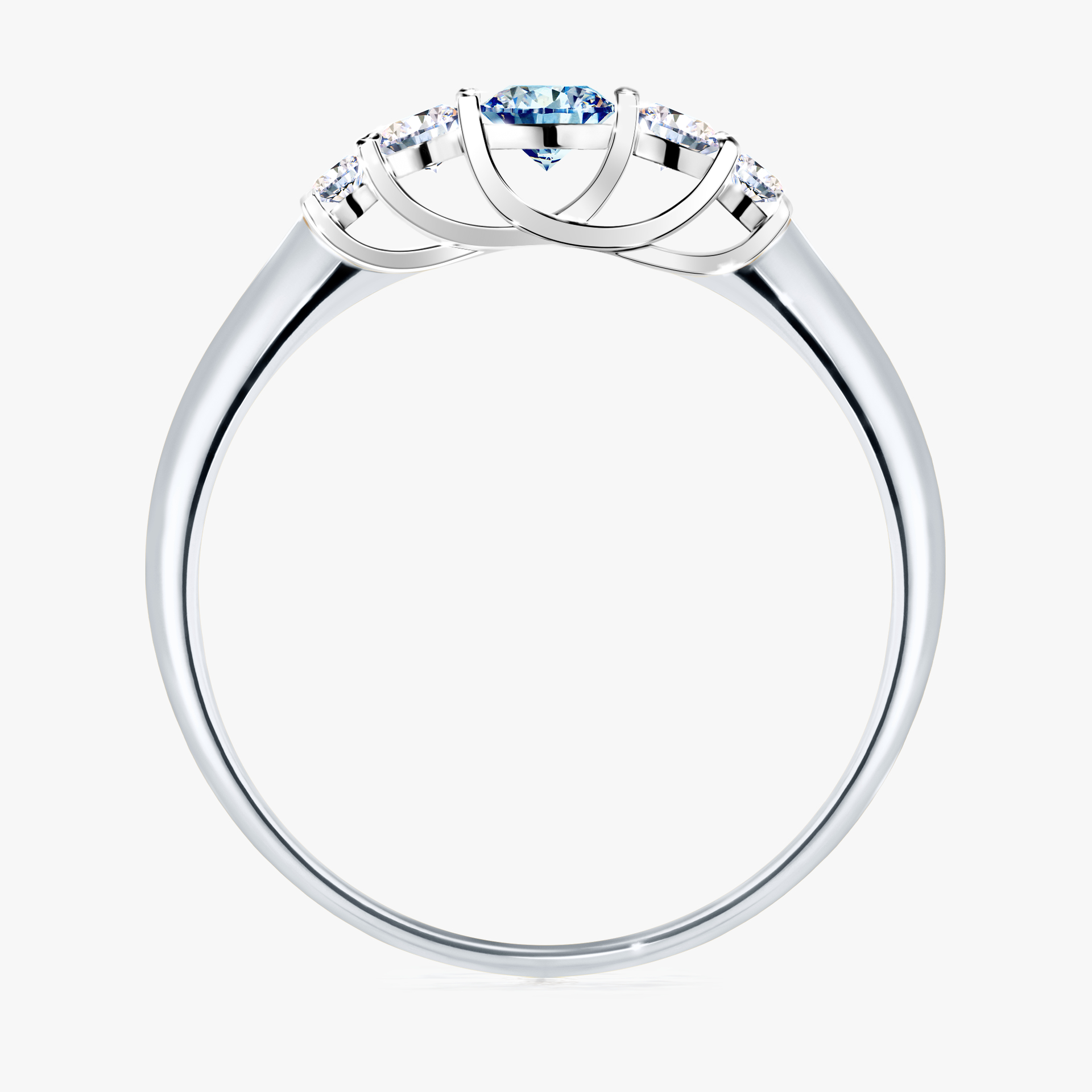 Pierścionek zaręczynowy My Darling z białego złota z niebieskim diamentem 0,22ct
