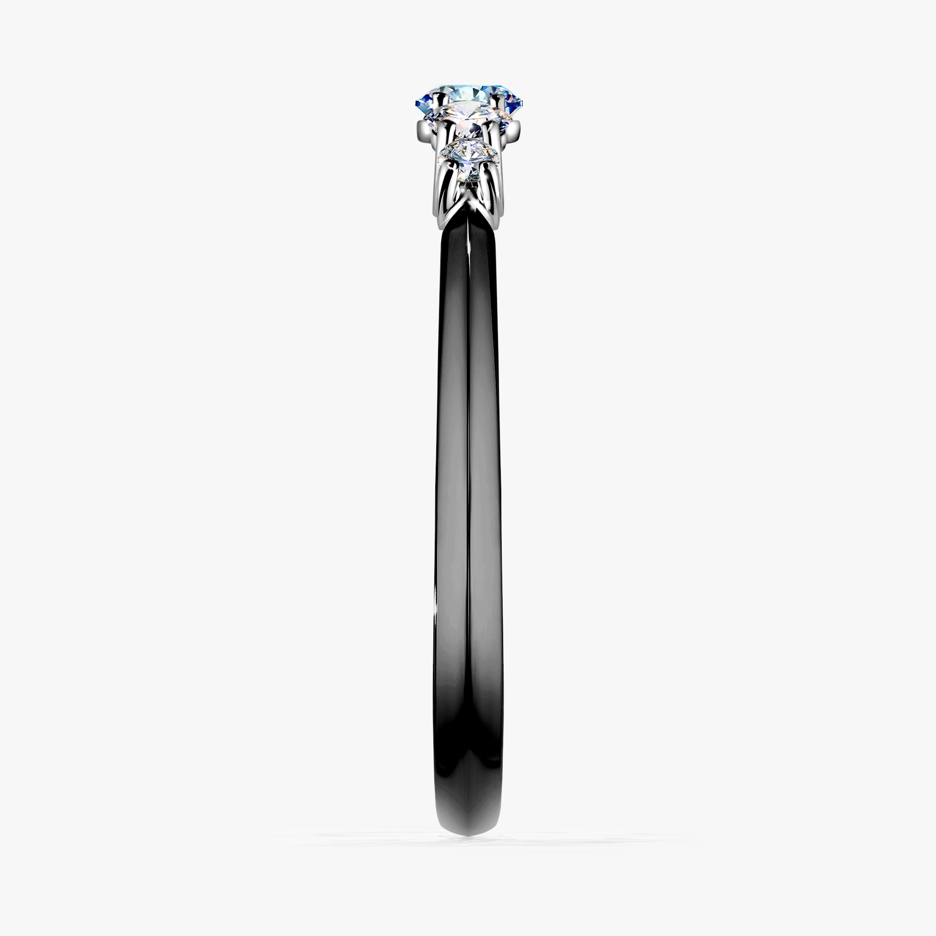 Pierścionek zaręczynowy My Darling z czarnego złota z niebieskim diamentem 0,22ct