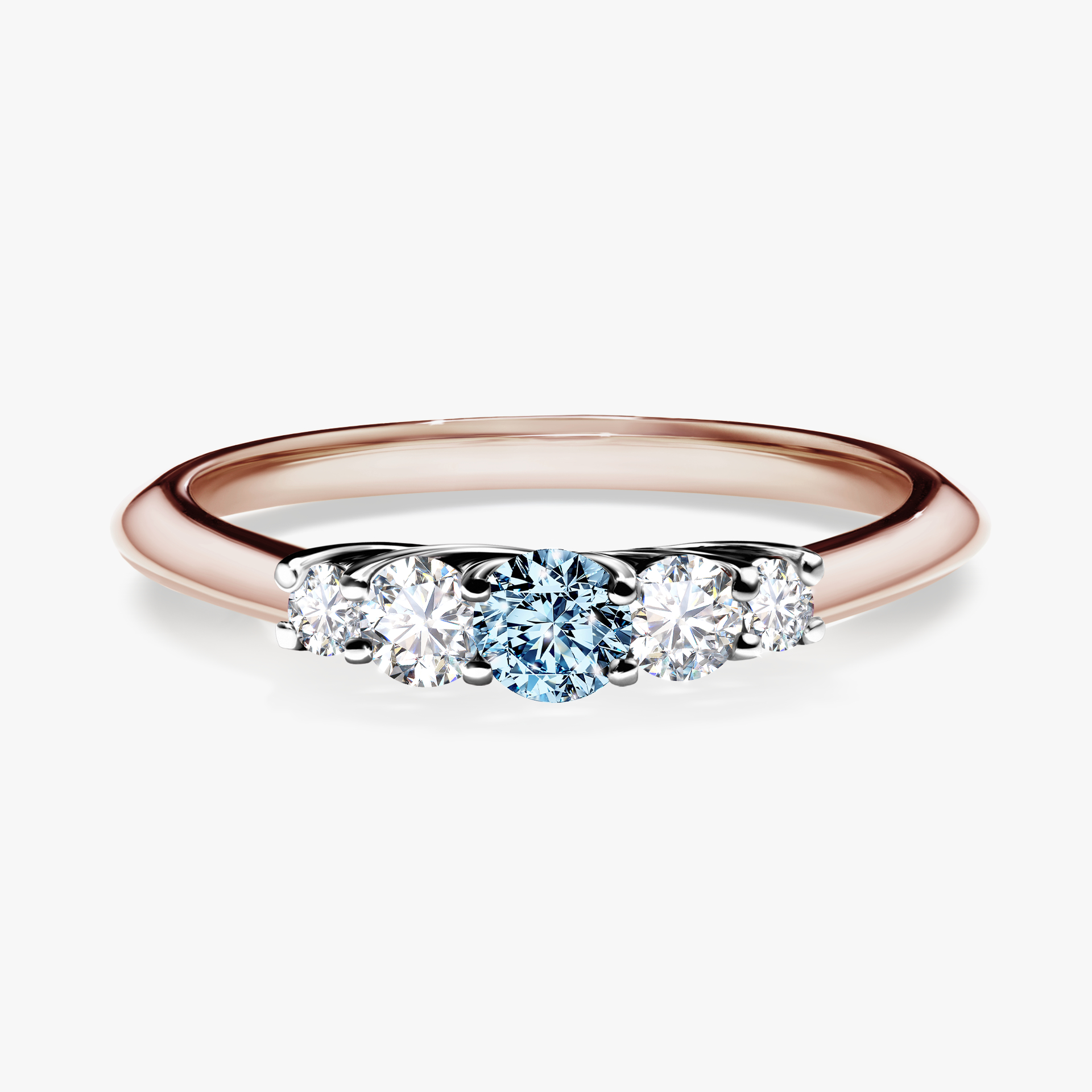 Pierścionek zaręczynowy My Darling z różowego złota z niebieskim diamentem 0,22ct
