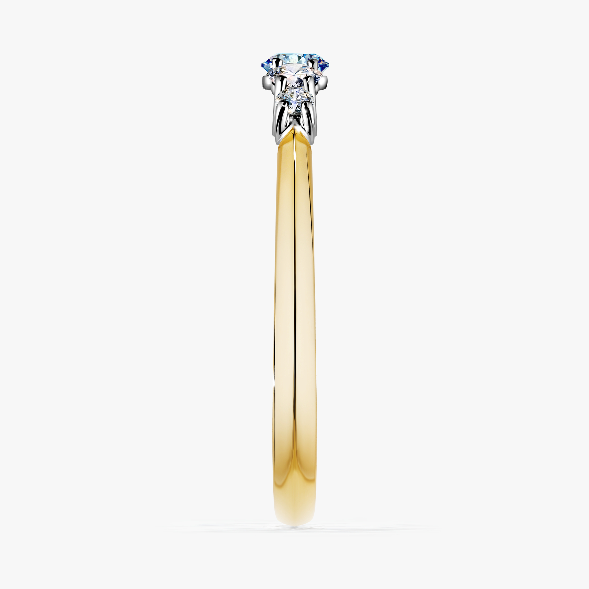 Pierścionek zaręczynowy My Darling z żółtego złota z niebieskim diamentem 0,22ct