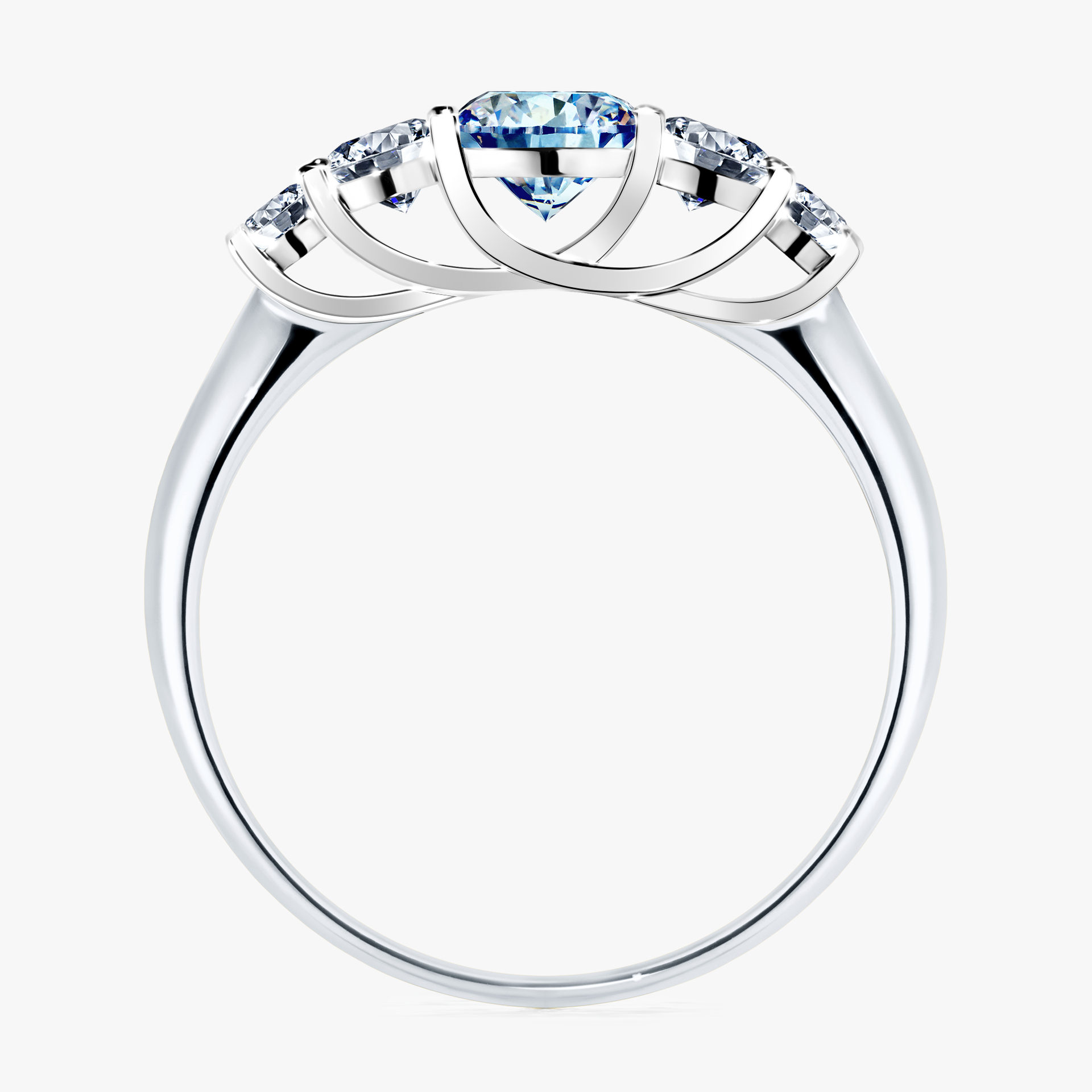 Pierścionek zaręczynowy My Darling z białego złota z niebieskim diamentem 0,96ct