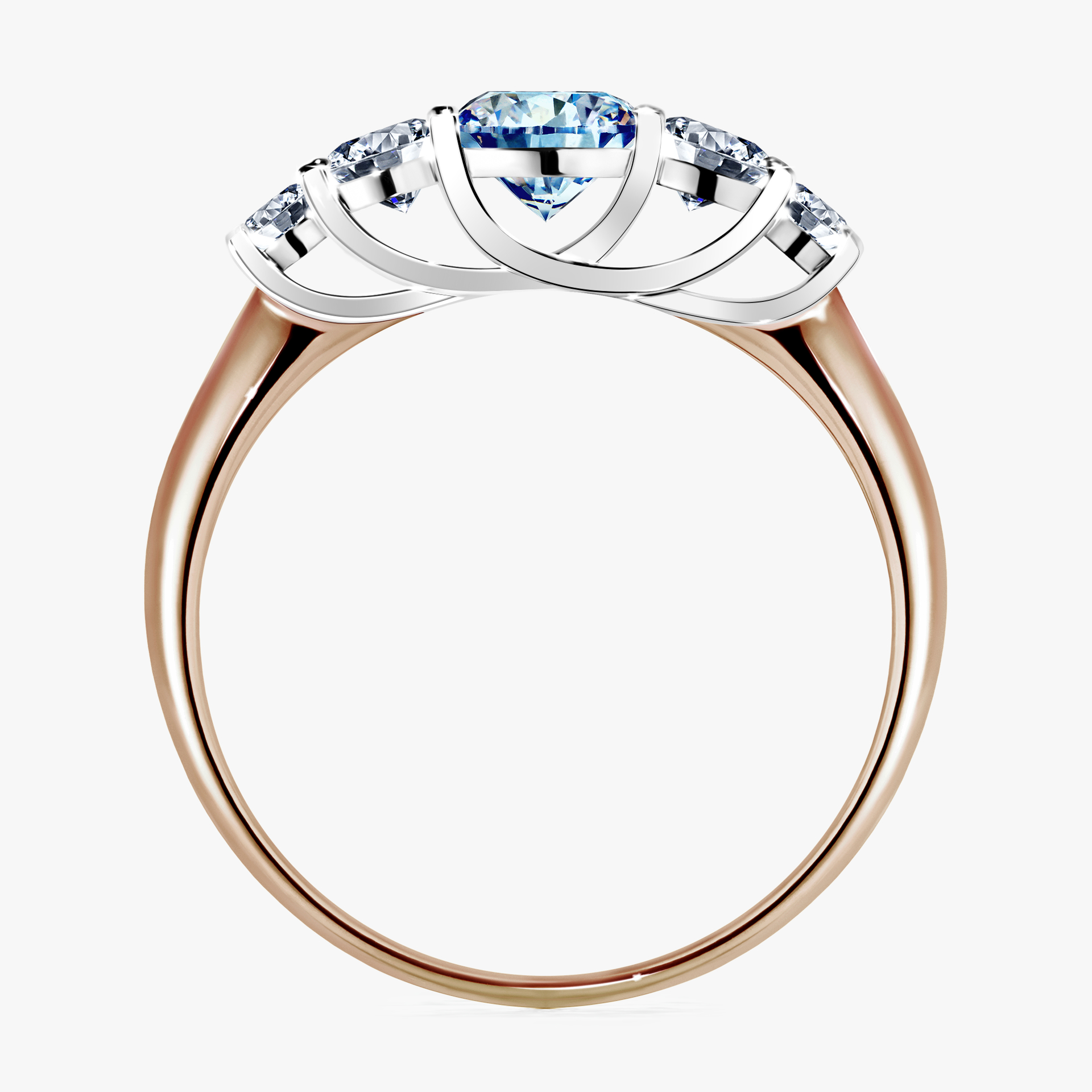Pierścionek zaręczynowy My Darling z różowego złota z niebieskim diamentem 0,96ct