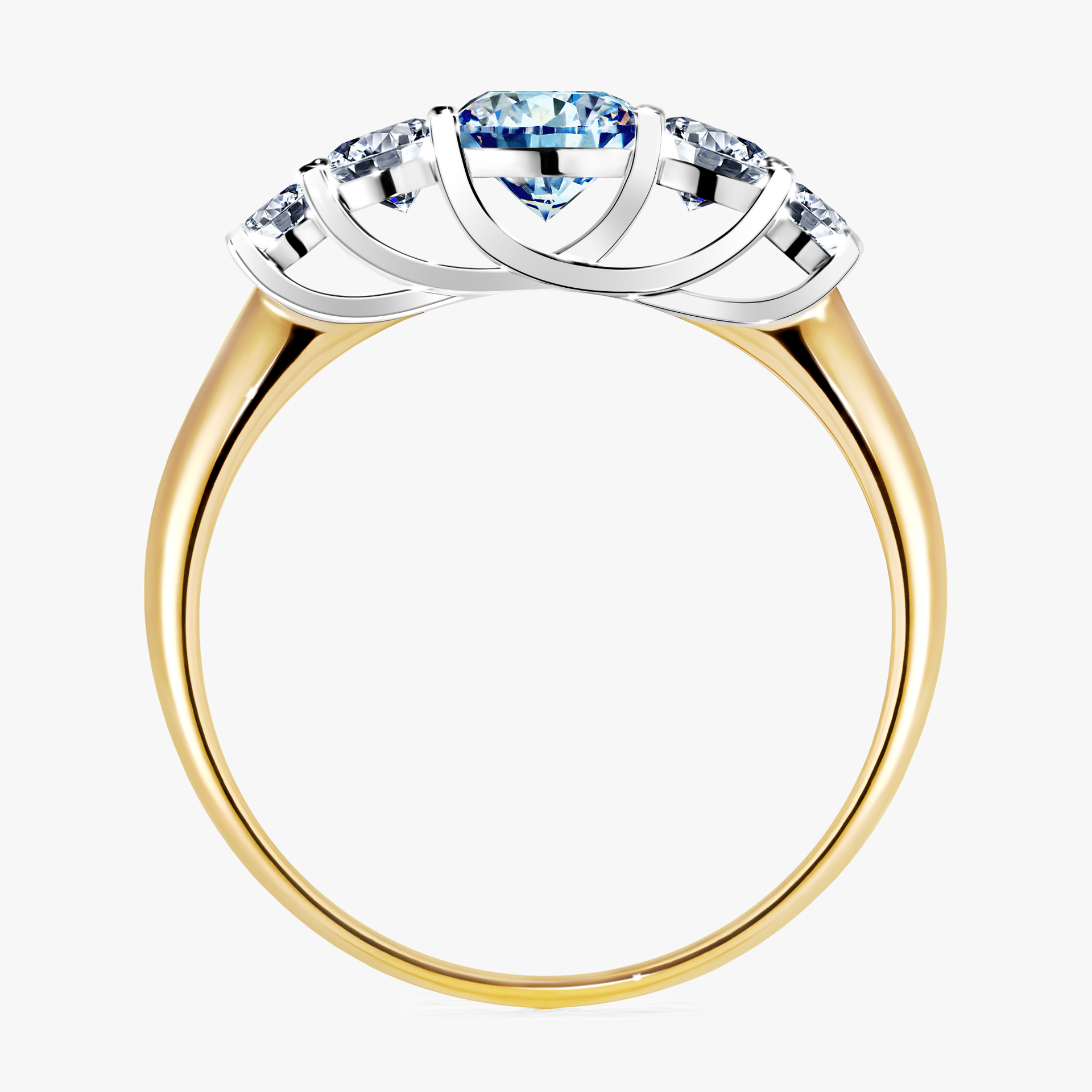 Pierścionek zaręczynowy My Darling z żółtego złota z niebieskim diamentem 0,96ct