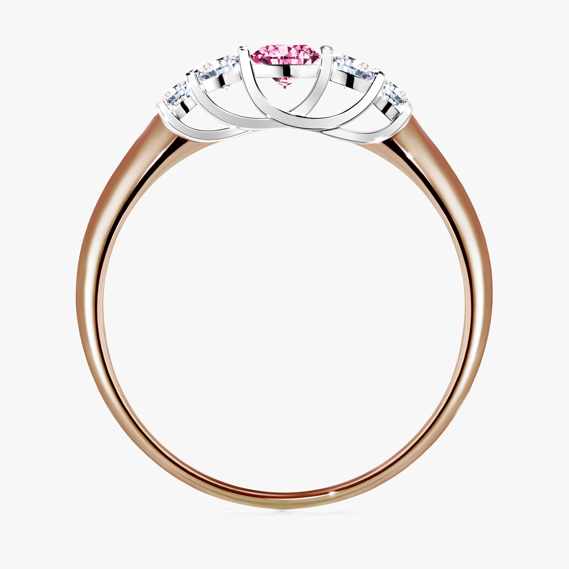 Pierścionek zaręczynowy My Darling z różowego złota z różowym diamentem 0,22ct