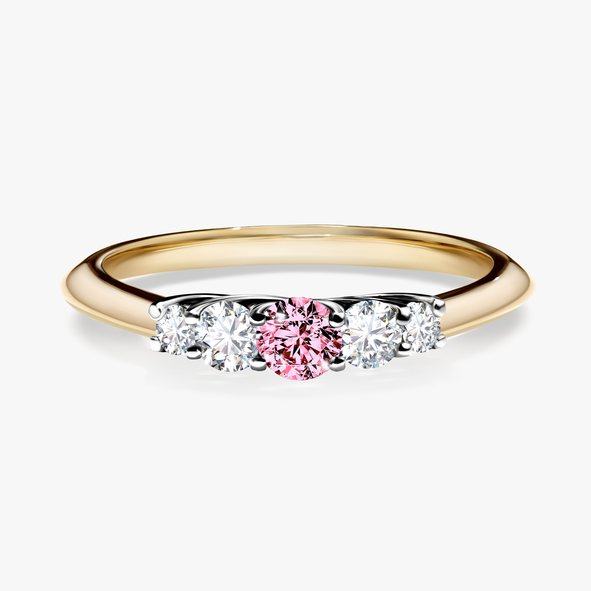 Pierścionek zaręczynowy My Darling z żółtego złota z różowym diamentem 0,22ct