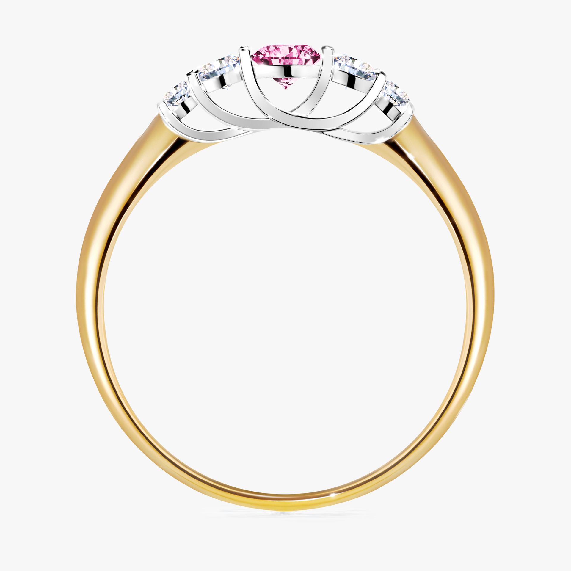 Pierścionek zaręczynowy My Darling z żółtego złota z różowym diamentem 0,22ct
