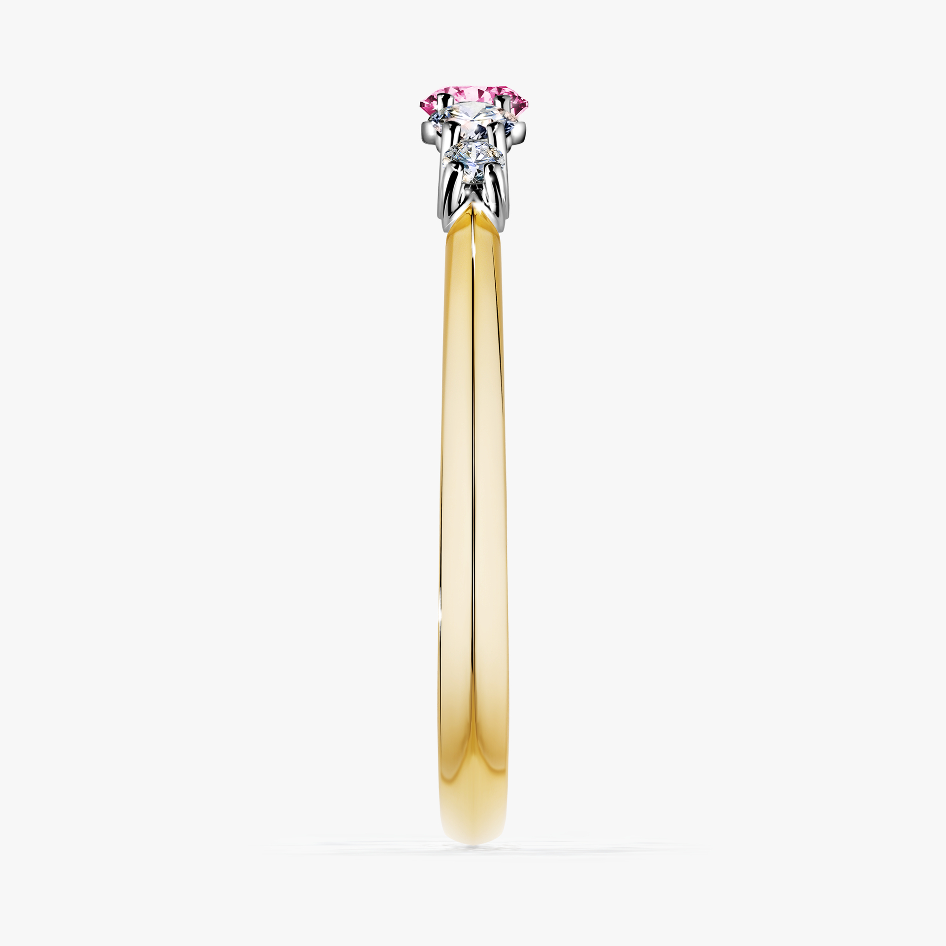 Pierścionek zaręczynowy My Darling z żółtego złota z różowym diamentem 0,22ct