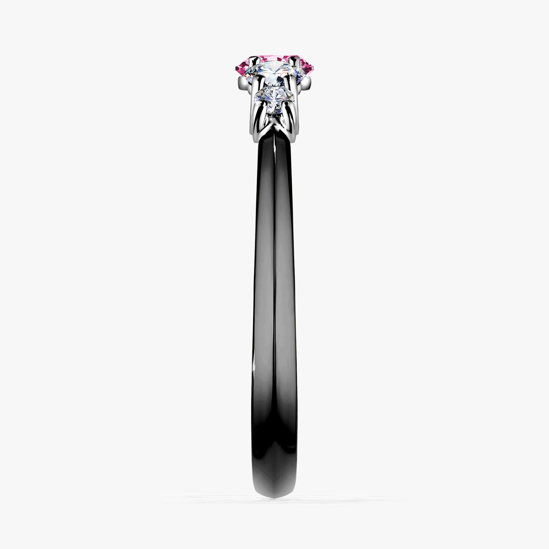 Pierścionek zaręczynowy My Darling z czarnego złota z różowym diamentem 0,53ct